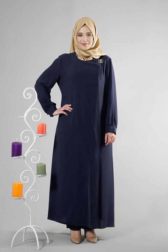 Hijab clothing NAVY BLUE 8211 Esma Tesettür 6331 Ferace 42/50 TEK40 - ALVİNA