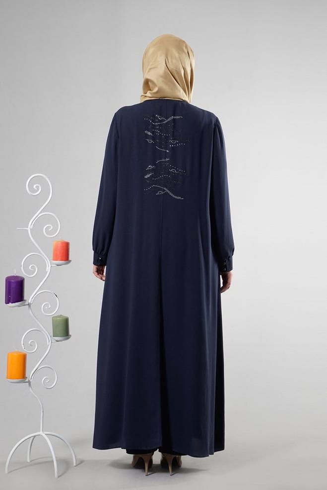 Hijab clothing NAVY BLUE 8211 Esma Tesettür 6331 Ferace 42/50 TEK40 - ALVİNA