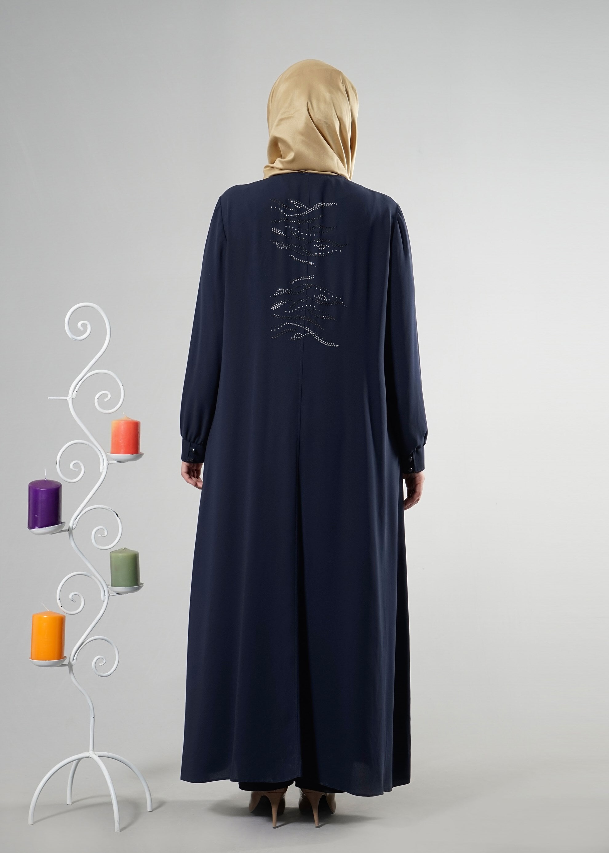 Tesettür giyim LACİVERT 8211 Esma Tesettür 6331 Ferace 42/50 TEK40