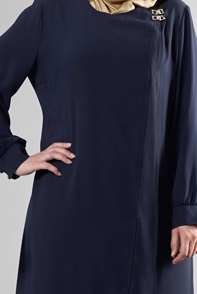 Hijab clothing NAVY BLUE 8211 Esma Tesettür 6331 Ferace 42/50 TEK40 - ALVİNA