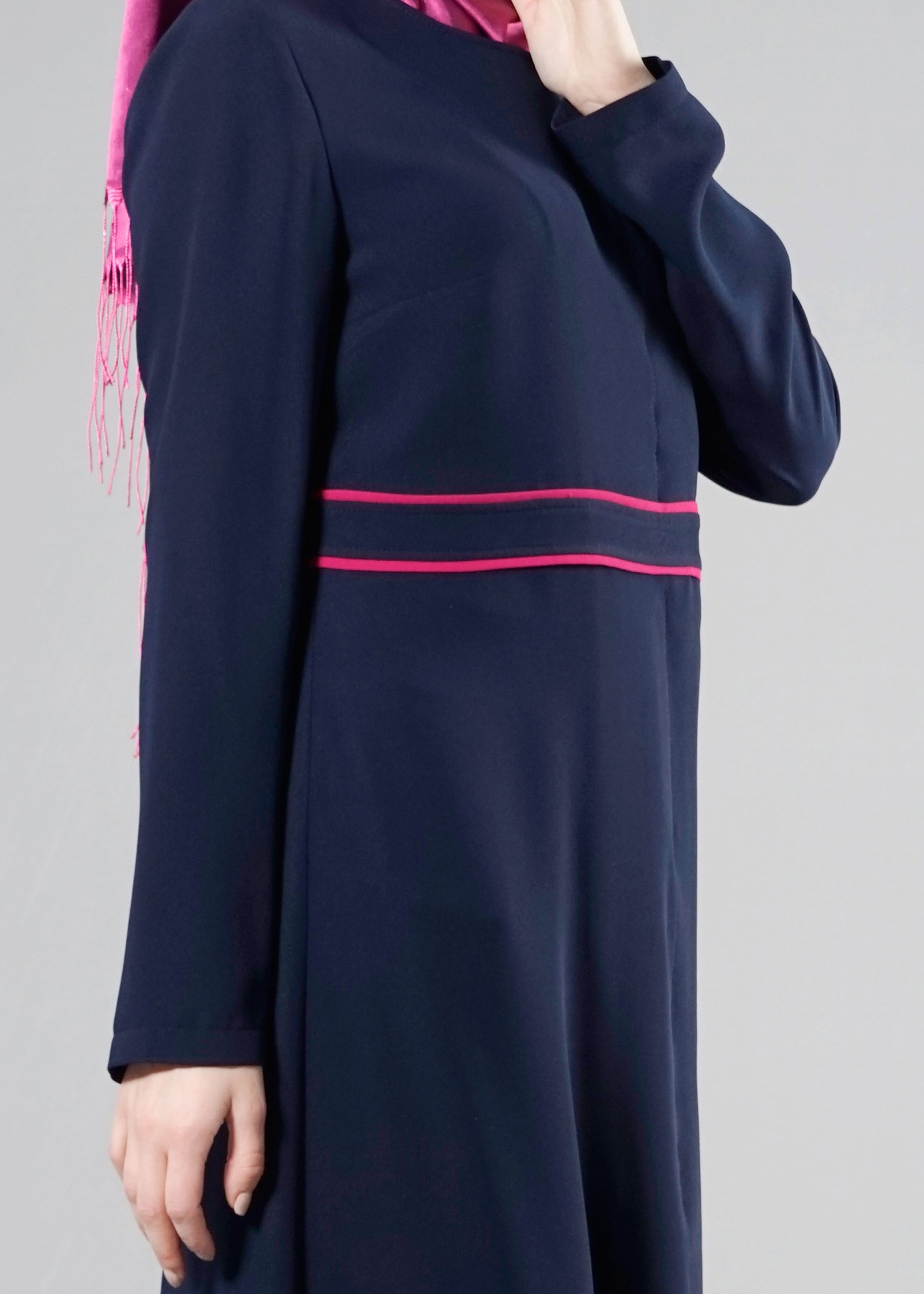 Tesettür giyim LACİVERT 8217 NİL CREP FERACE 38/44 TEK40