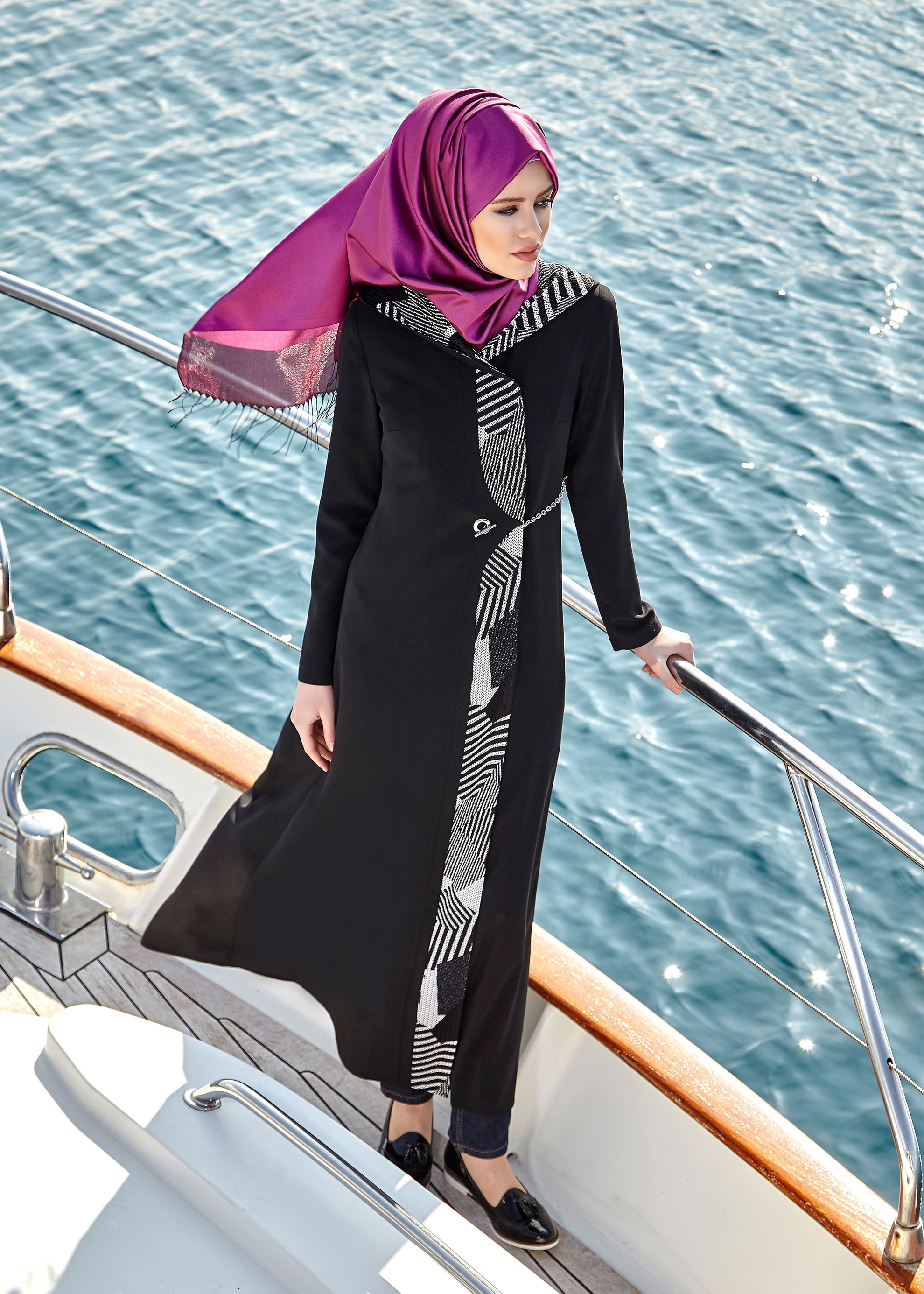 Tesettür giyim SİYAH 8218 NEW LOREN FERACE 38/46 TEK40