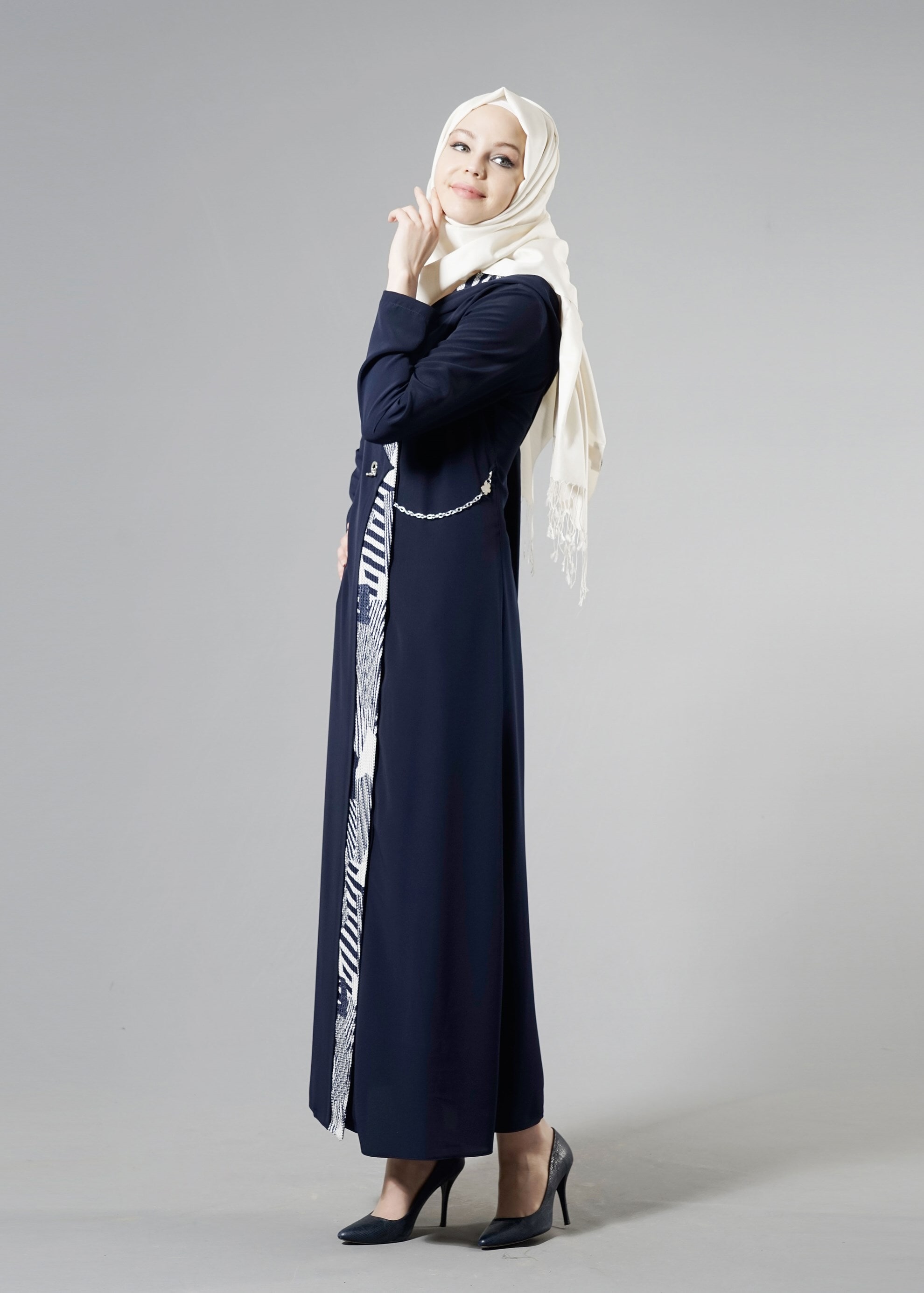 Tesettür giyim LACİVERT 8218 NEW LOREN FERACE 38/46 TEK40