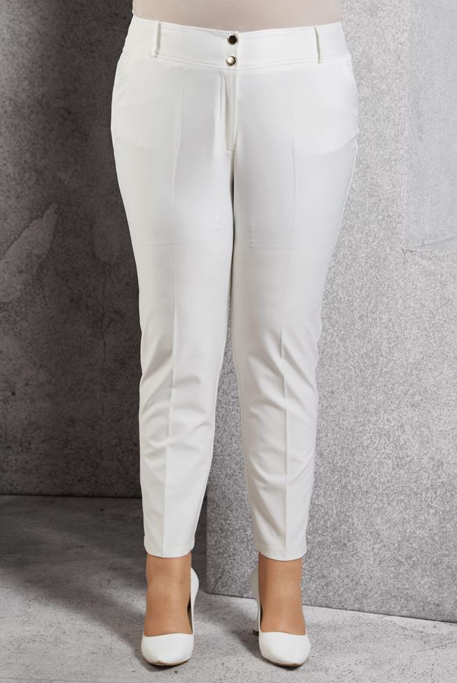 Tesettür giyim BEYAZ DAR PAÇA PANTOLON 7010 - ALVİNA