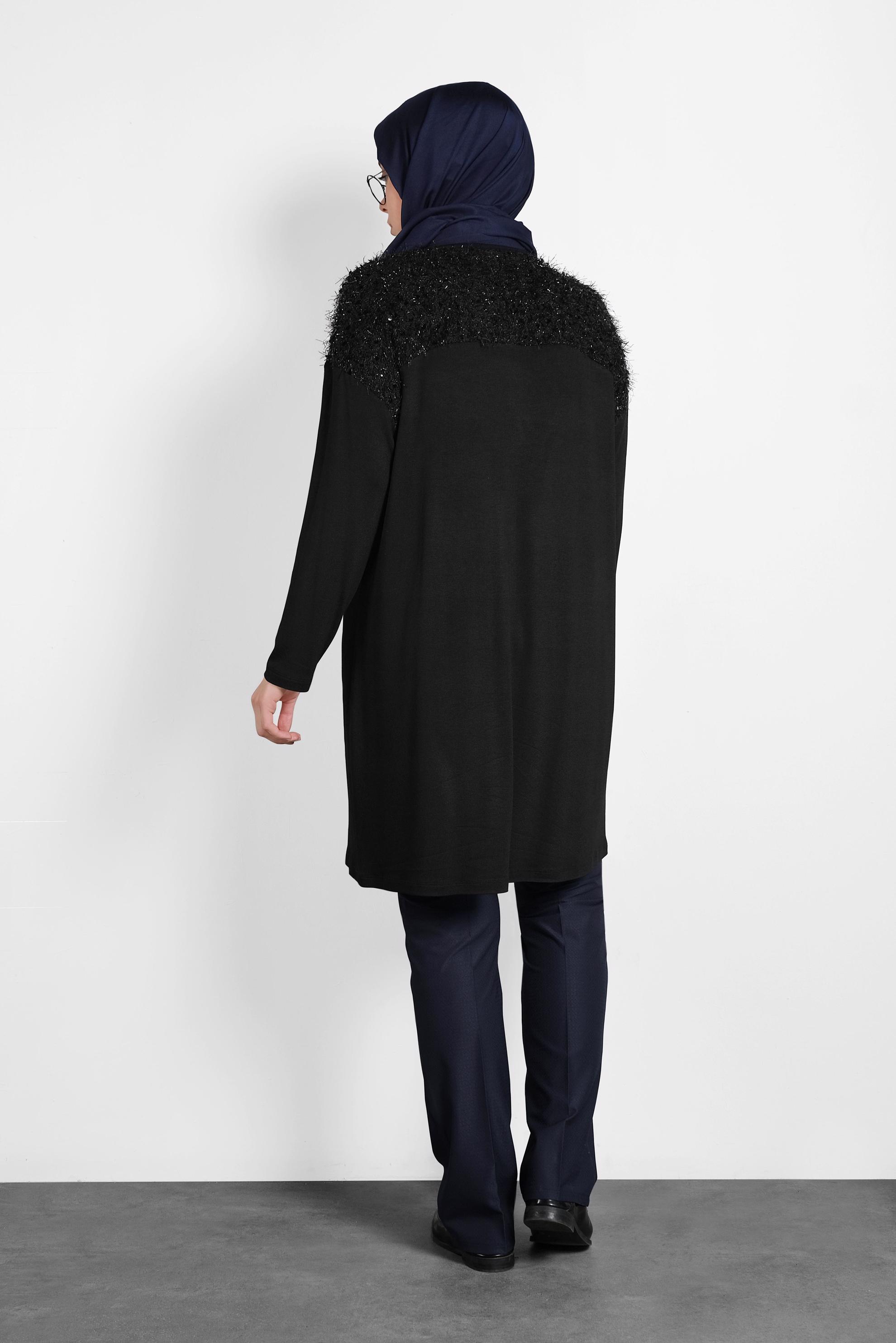 Tesettür giyim LACİVERT BORU PAÇA KUMAŞ PANTOLON 7013