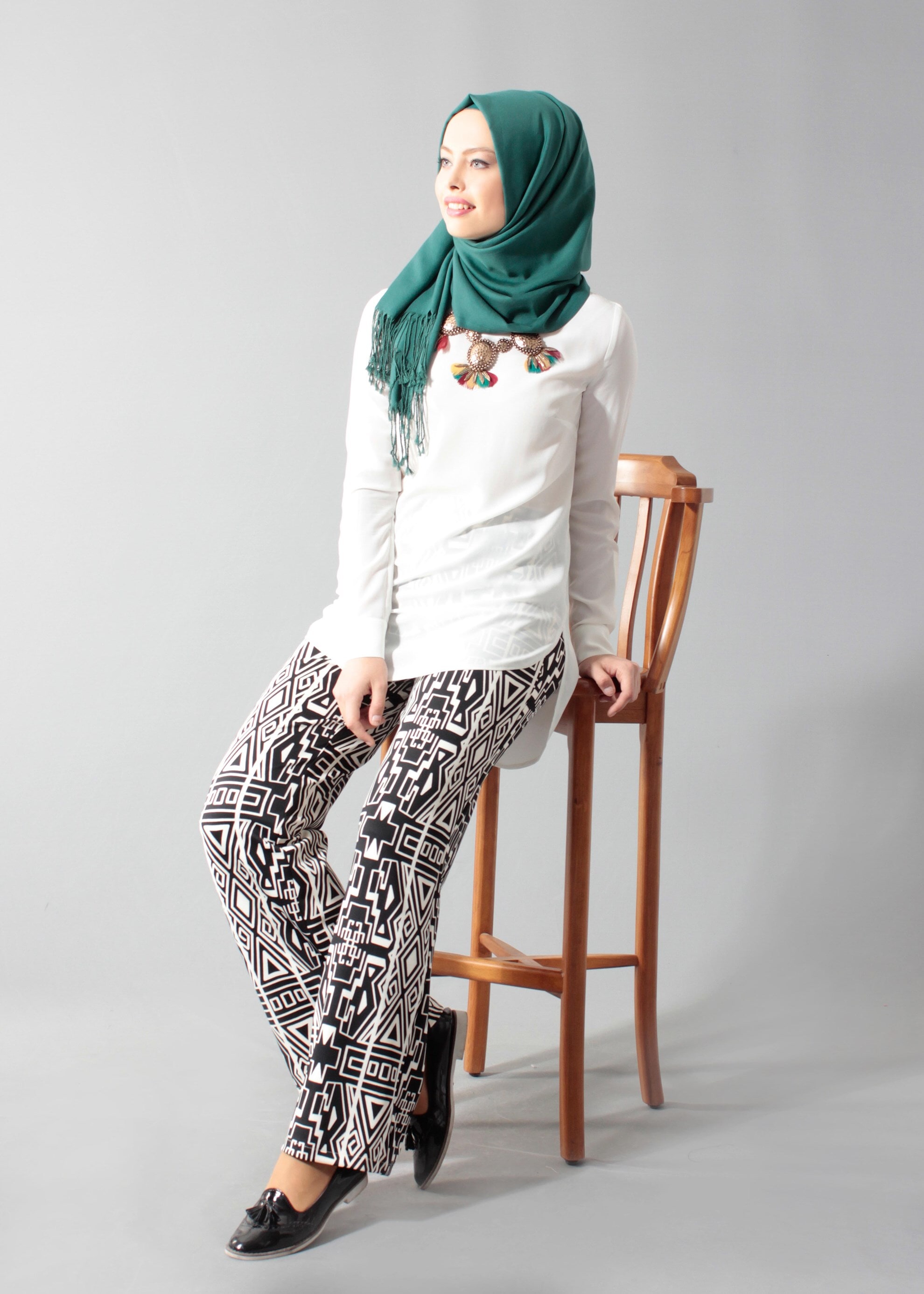 Tesettür giyim SİYAH 7015 Dalgıç Tesettür 9566 Pantolon 38/46 TEK40