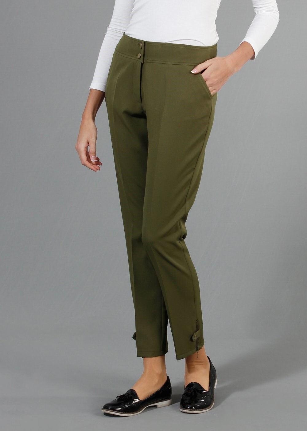 Tesettür giyim HAKİ 7946 Dilma Tesettür Pantolon 36/44(40-42) TEK38