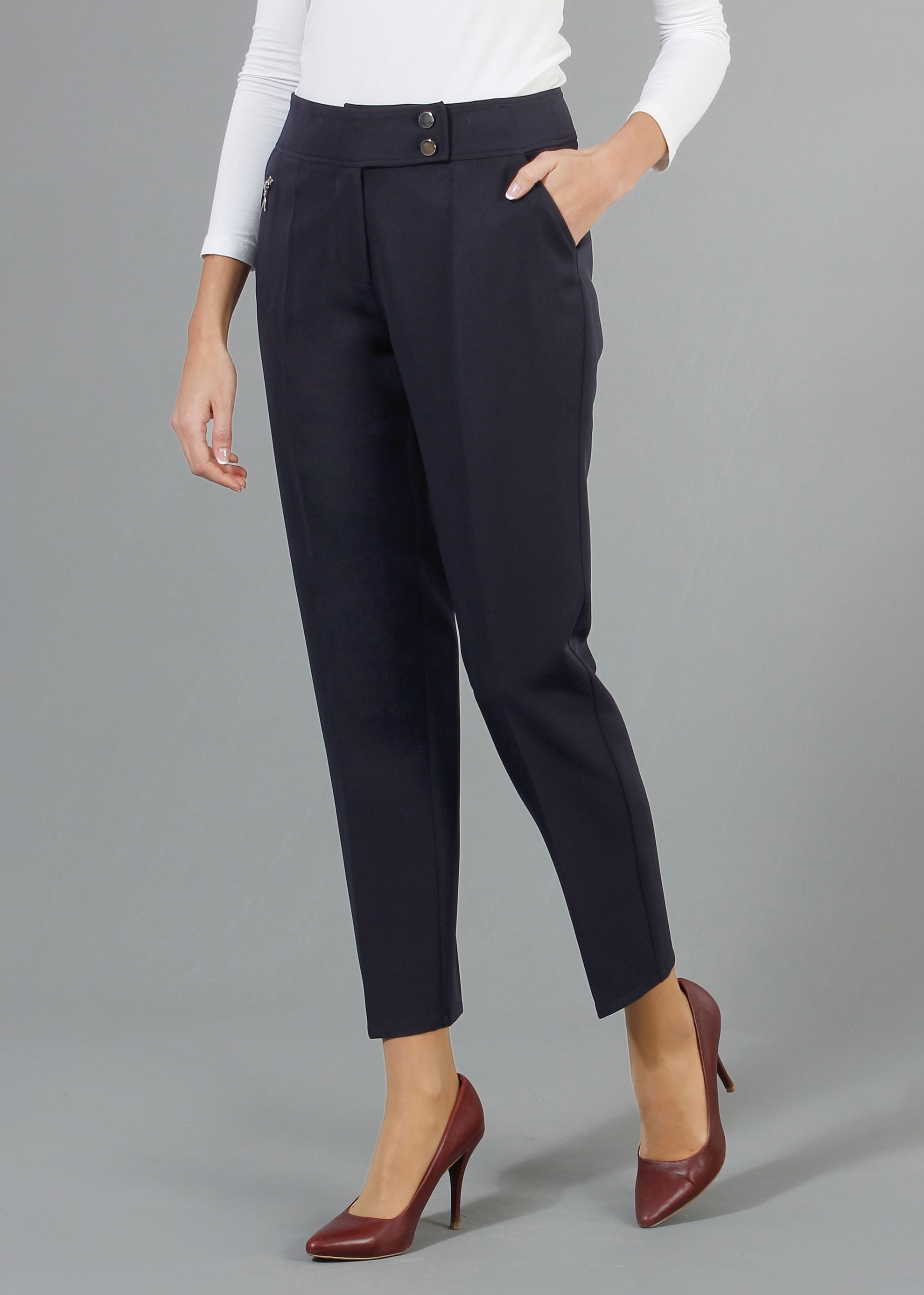 Tesettür giyim LACİVERT DAR PAÇA PANTOLON 7948