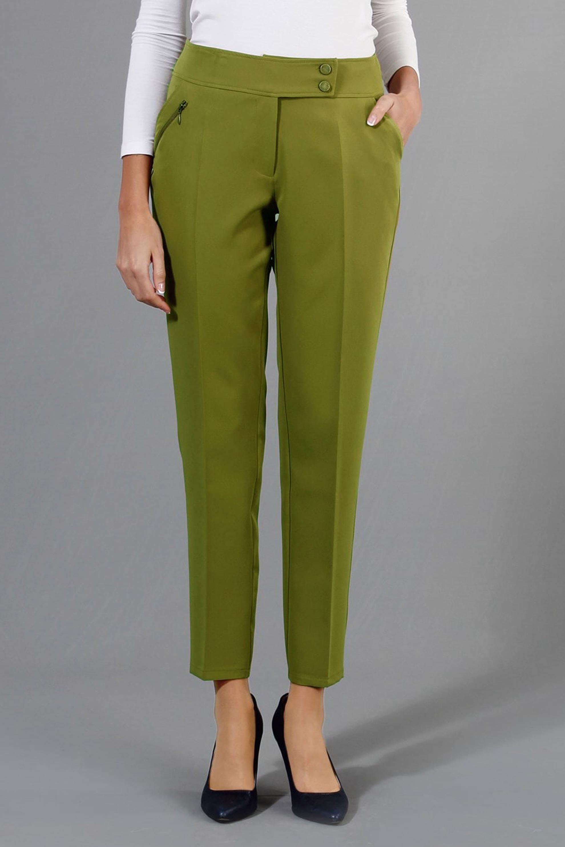 Tesettür giyim YEŞİL DAR PAÇA PANTOLON 7948