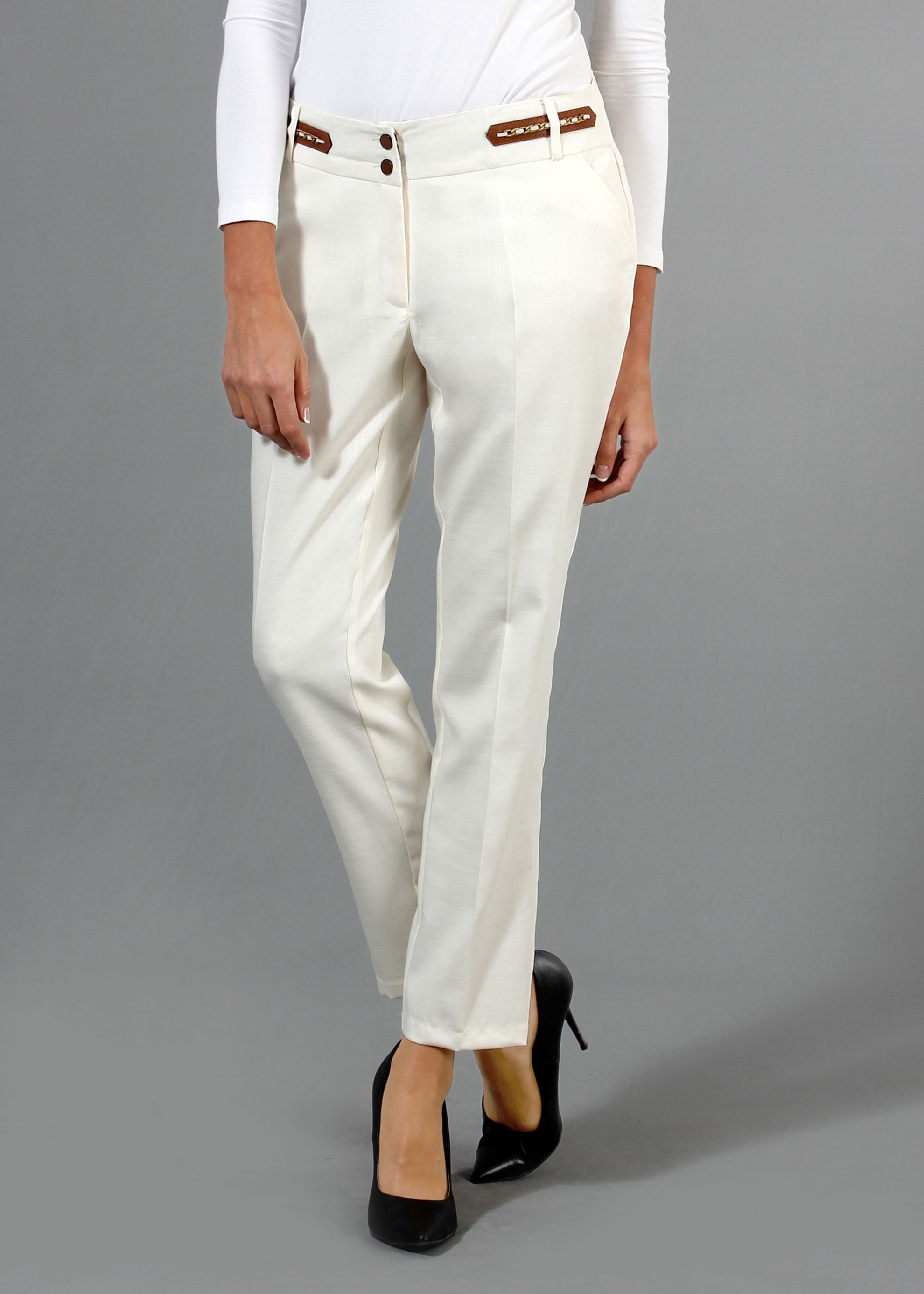 Tesettür giyim BEYAZ 7949 Derin Tesettür Pantolon 40/46 TEK38