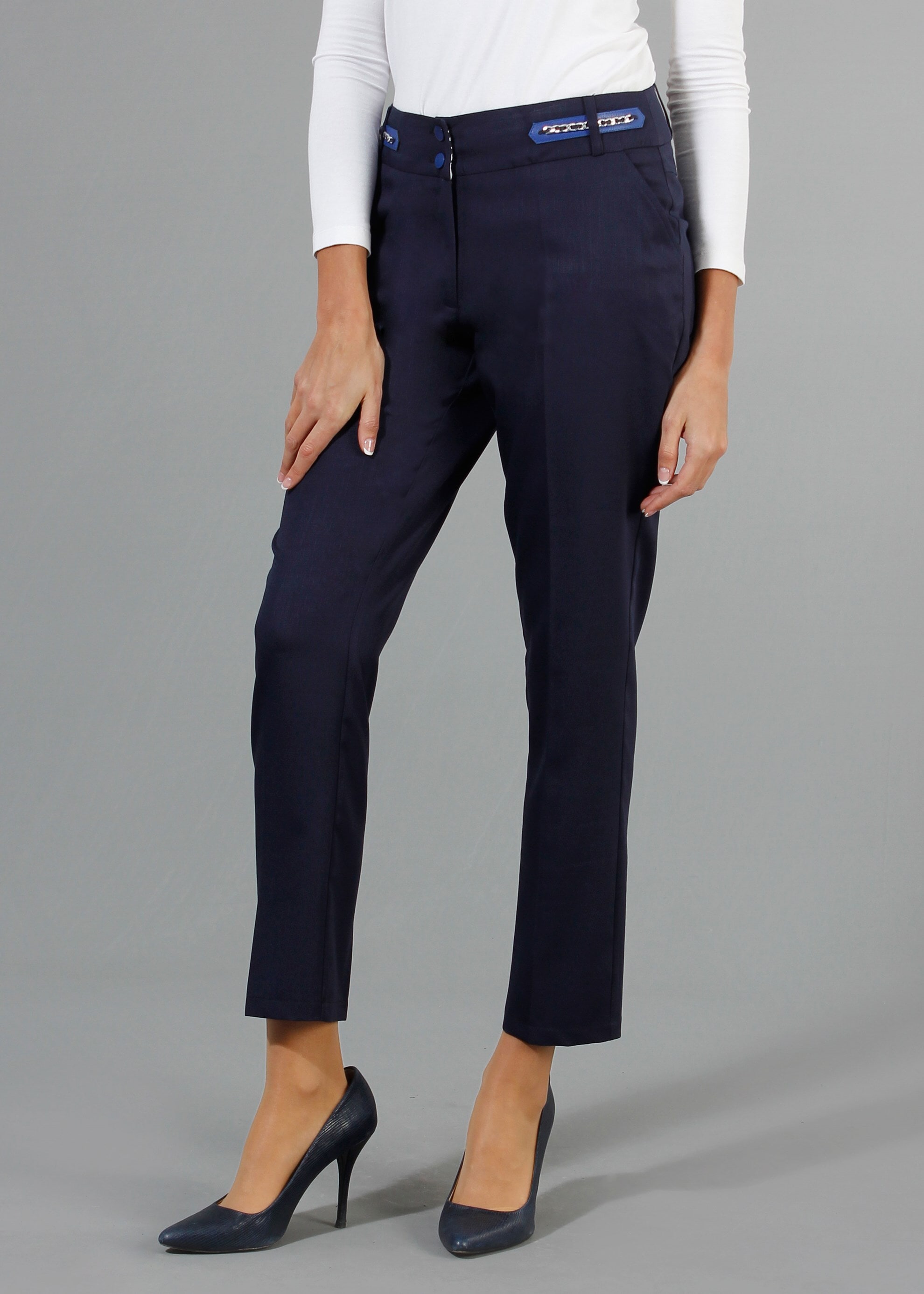 Tesettür giyim LACİVERT 7949 Derin Tesettür Pantolon 40/46 TEK38