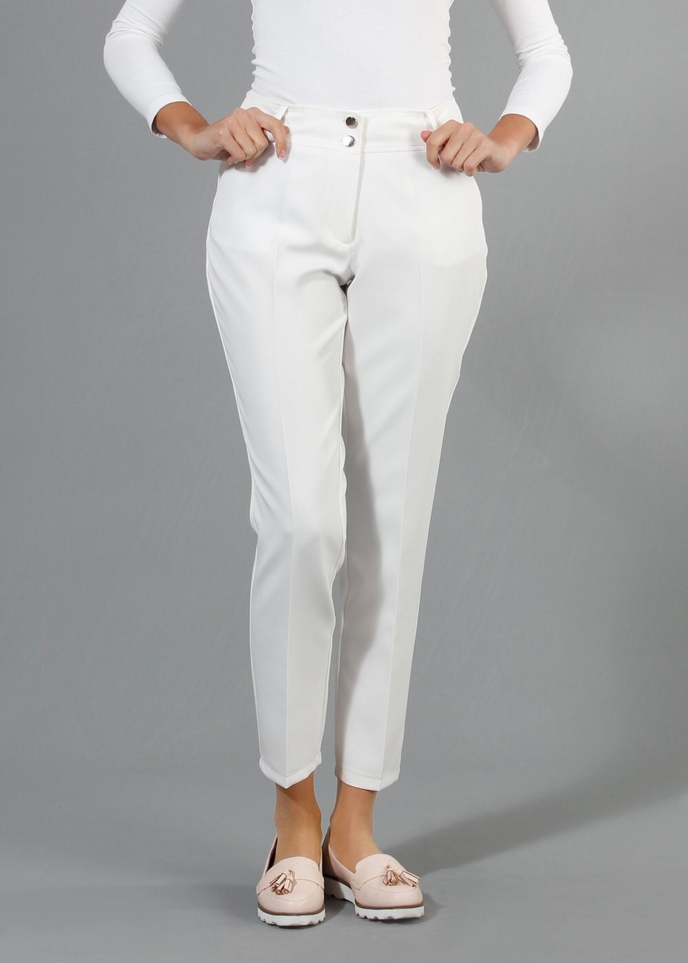 Tesettür giyim BEYAZ 7953 Dilma Tesettür Pantolon 38/46(42-44) TEK40