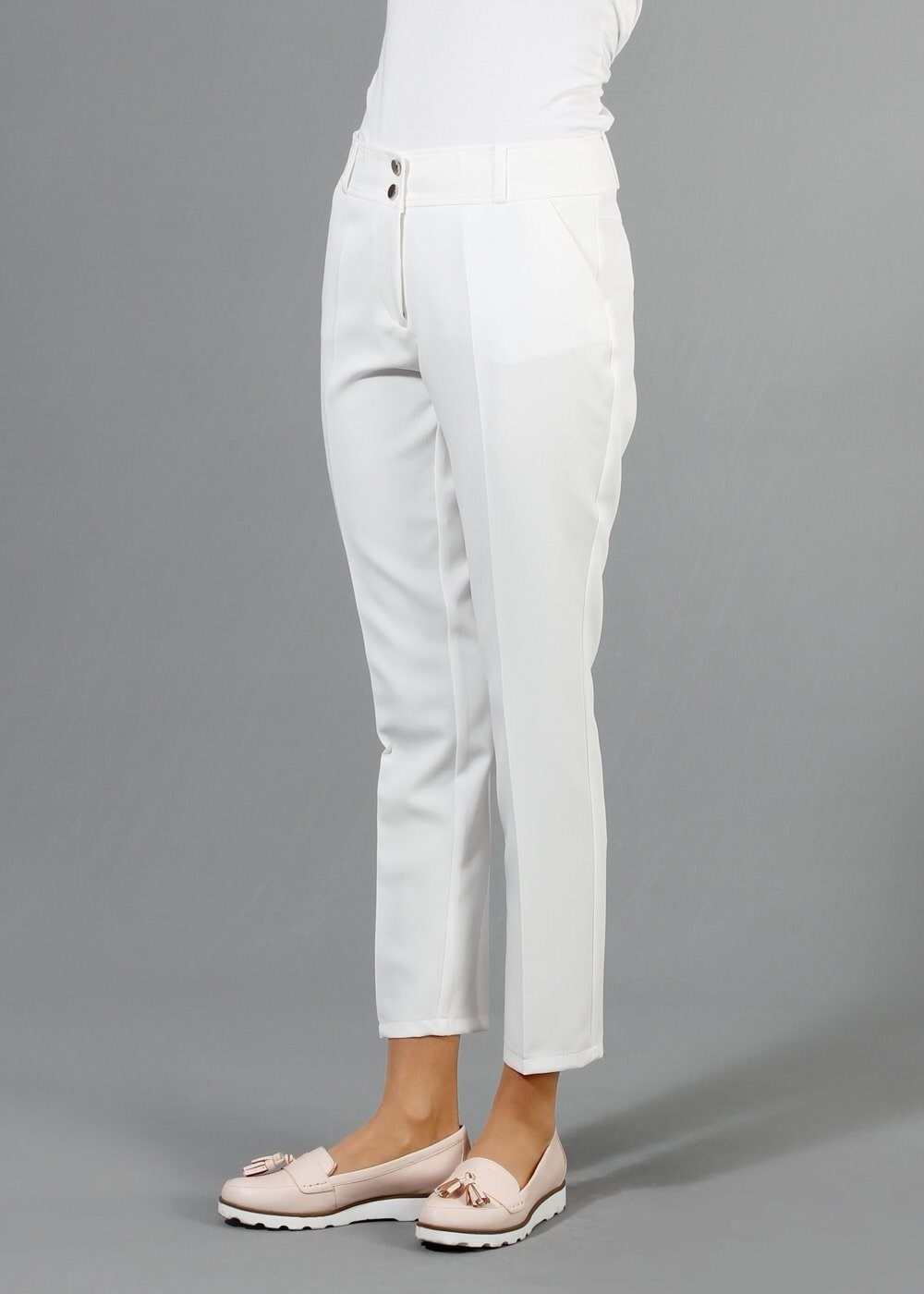 Tesettür giyim BEYAZ 7953 Dilma Tesettür Pantolon 38/46(42-44) TEK40