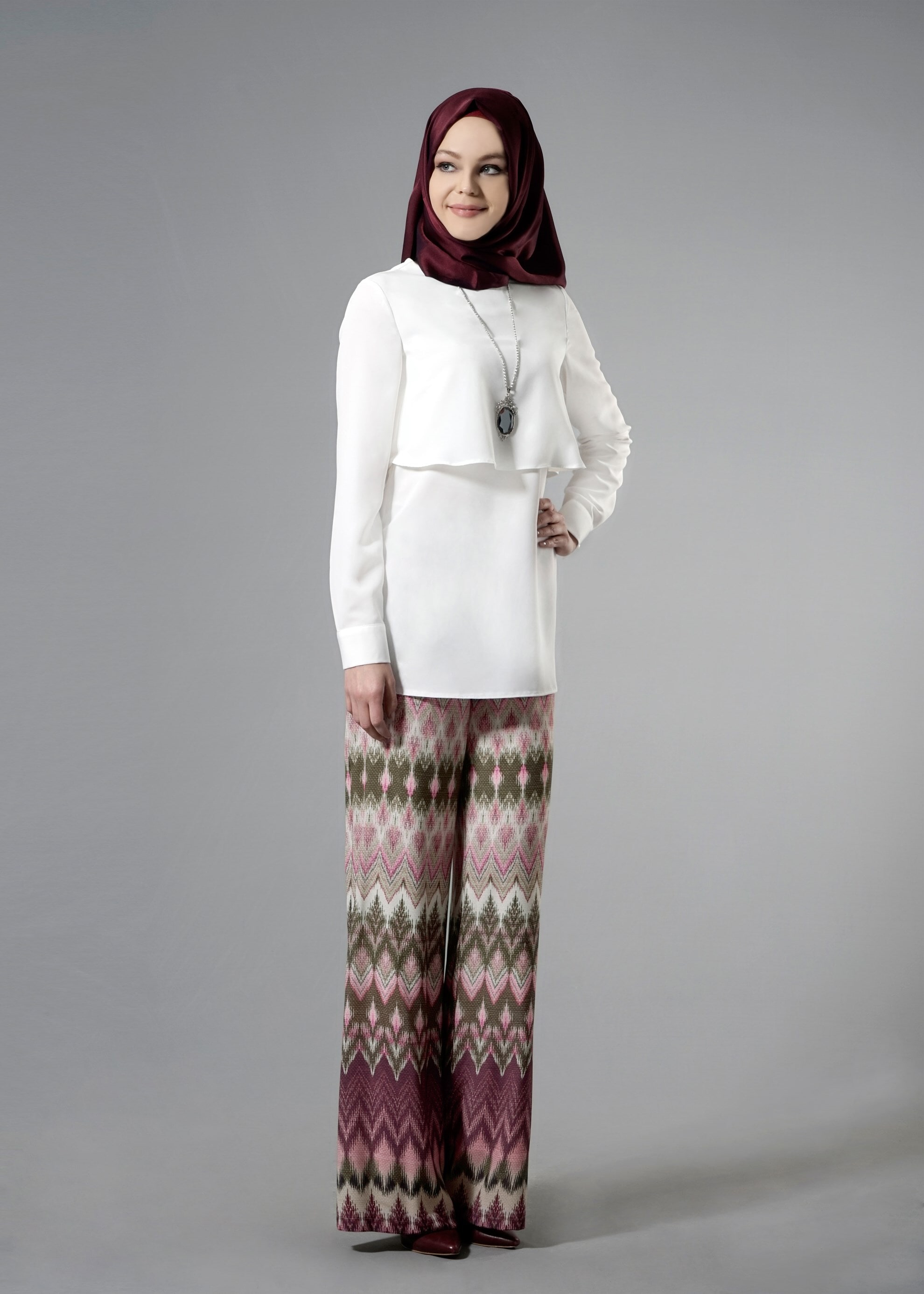 Tesettür giyim PUDRA 7955 Capri Tesettür 9673 Pantalon  36/44(38-40) TEK38