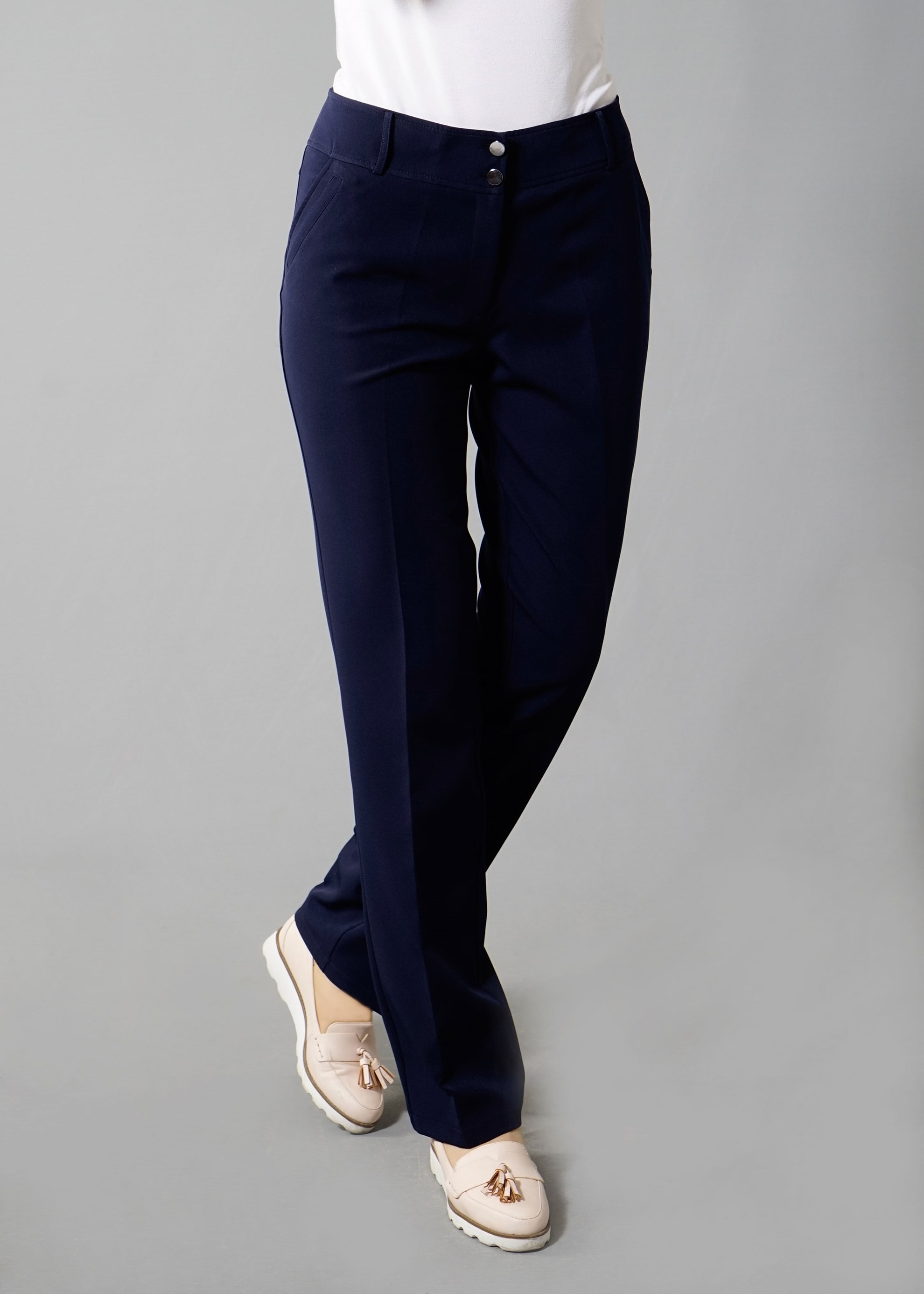 Tesettür giyim LACİVERT YÜKSEK BEL BORU PAÇA PANTOLON 7974 