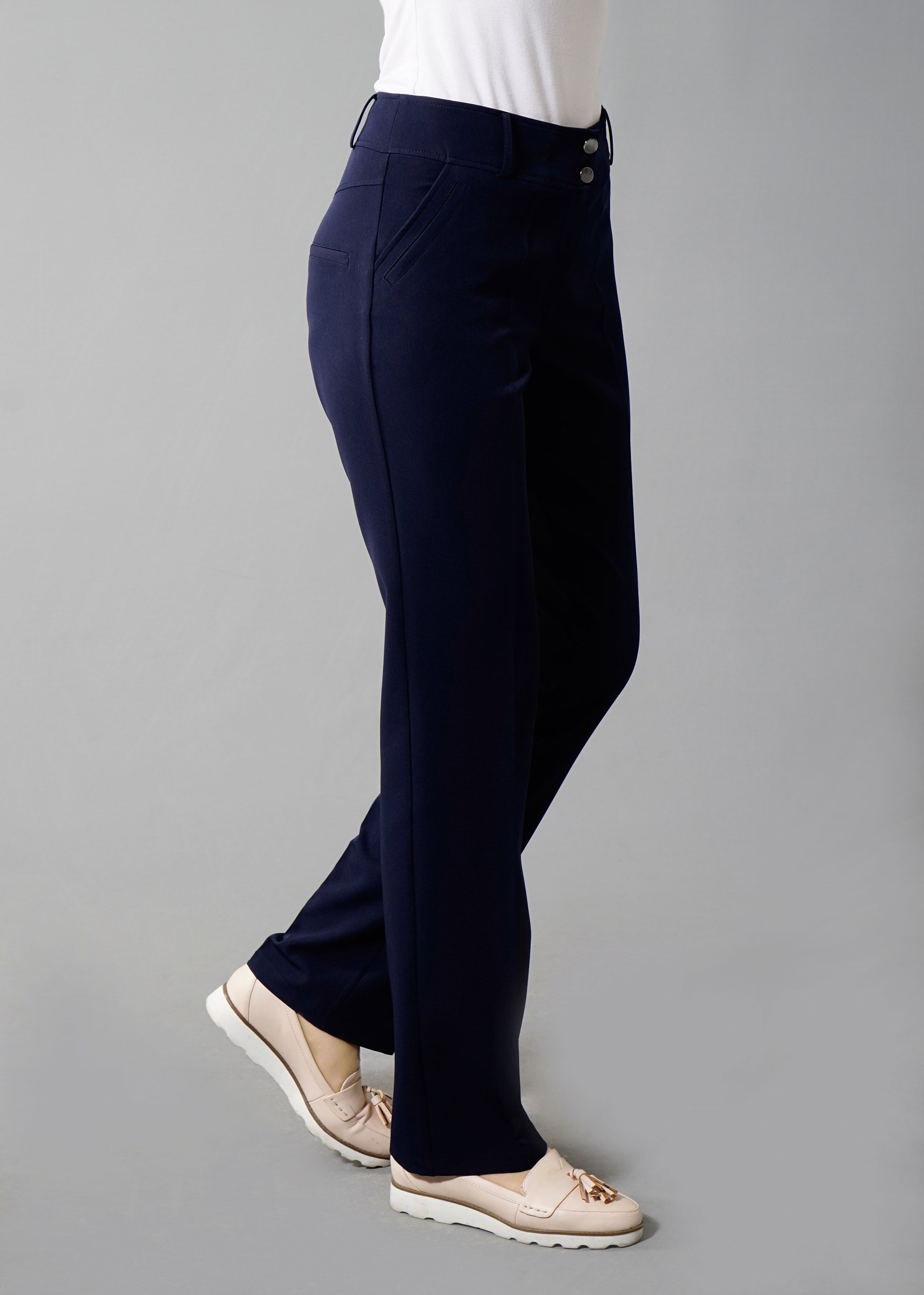 Tesettür giyim LACİVERT YÜKSEK BEL BORU PAÇA PANTOLON 7974 