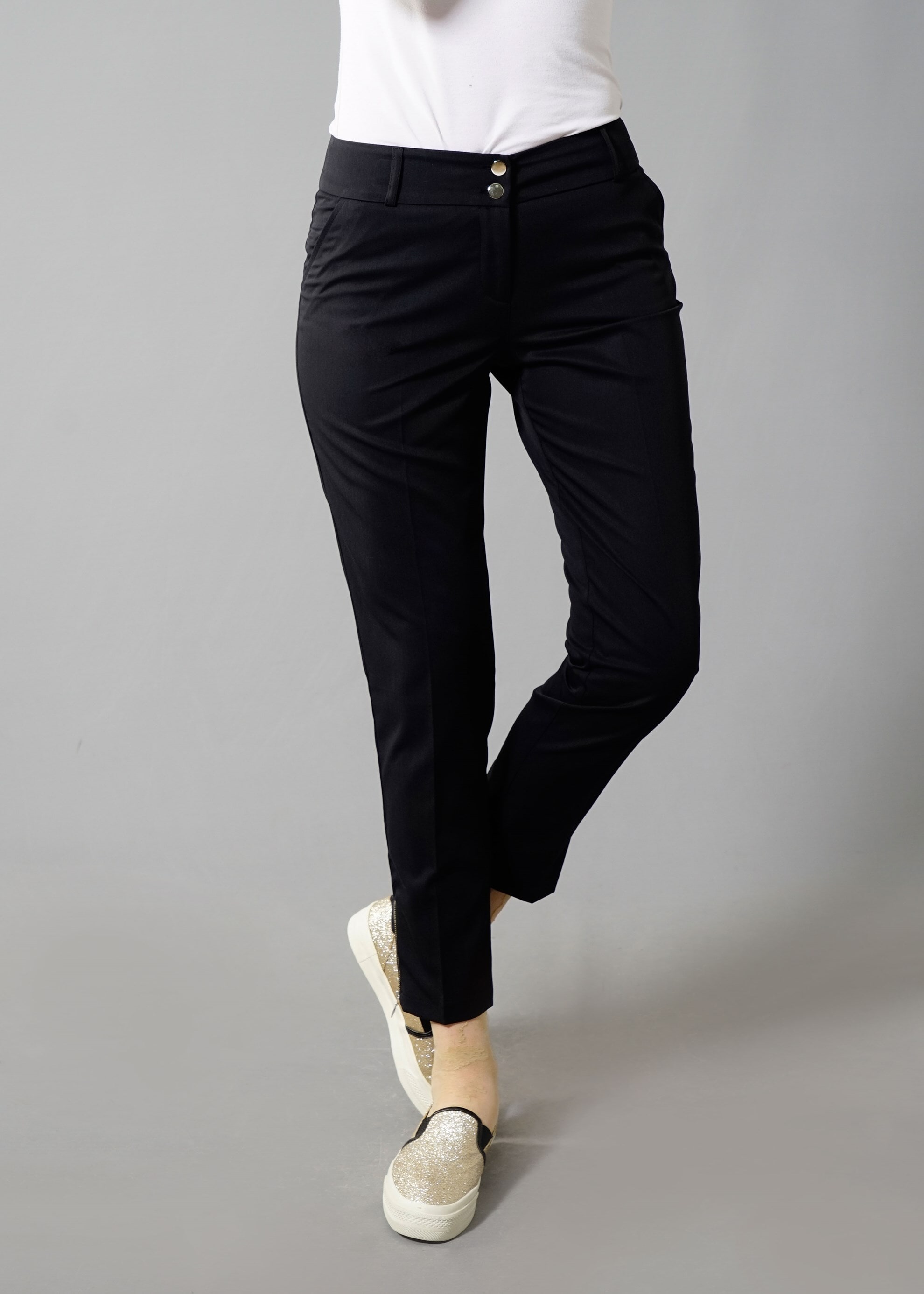 Tesettür giyim SİYAH FERMUAR DETAYLI PANTOLON 7990 