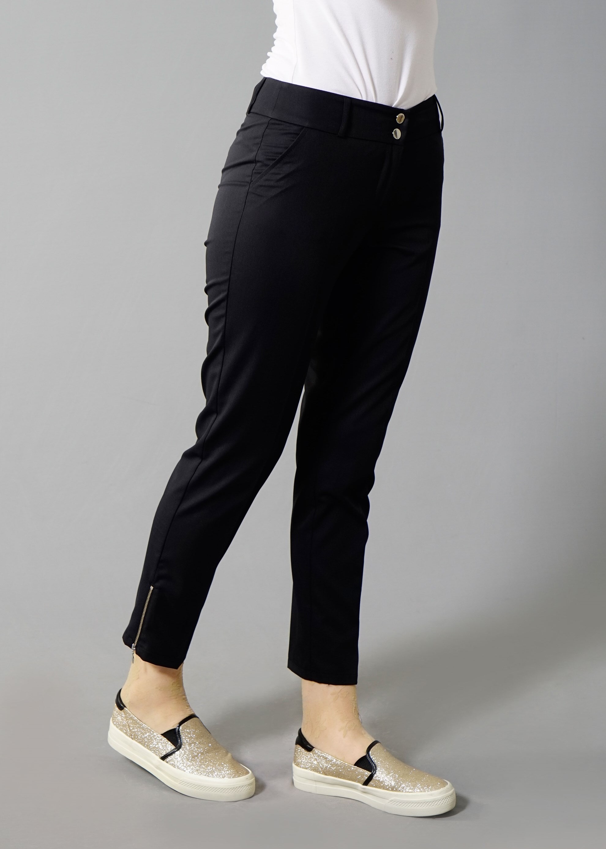 Tesettür giyim SİYAH FERMUAR DETAYLI PANTOLON 7990 