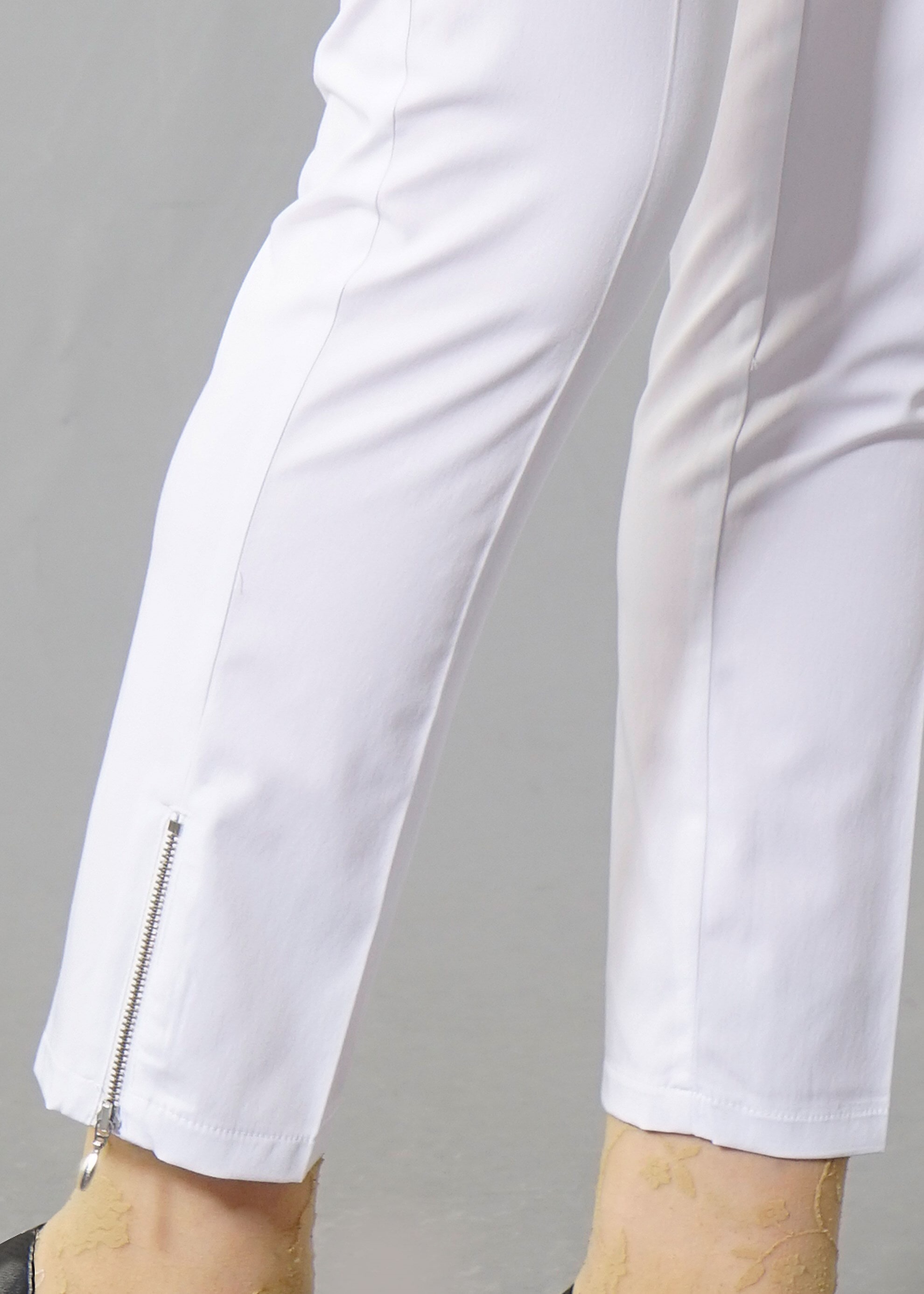 Tesettür giyim BEYAZ FERMUAR DETAYLI PANTOLON 7990 