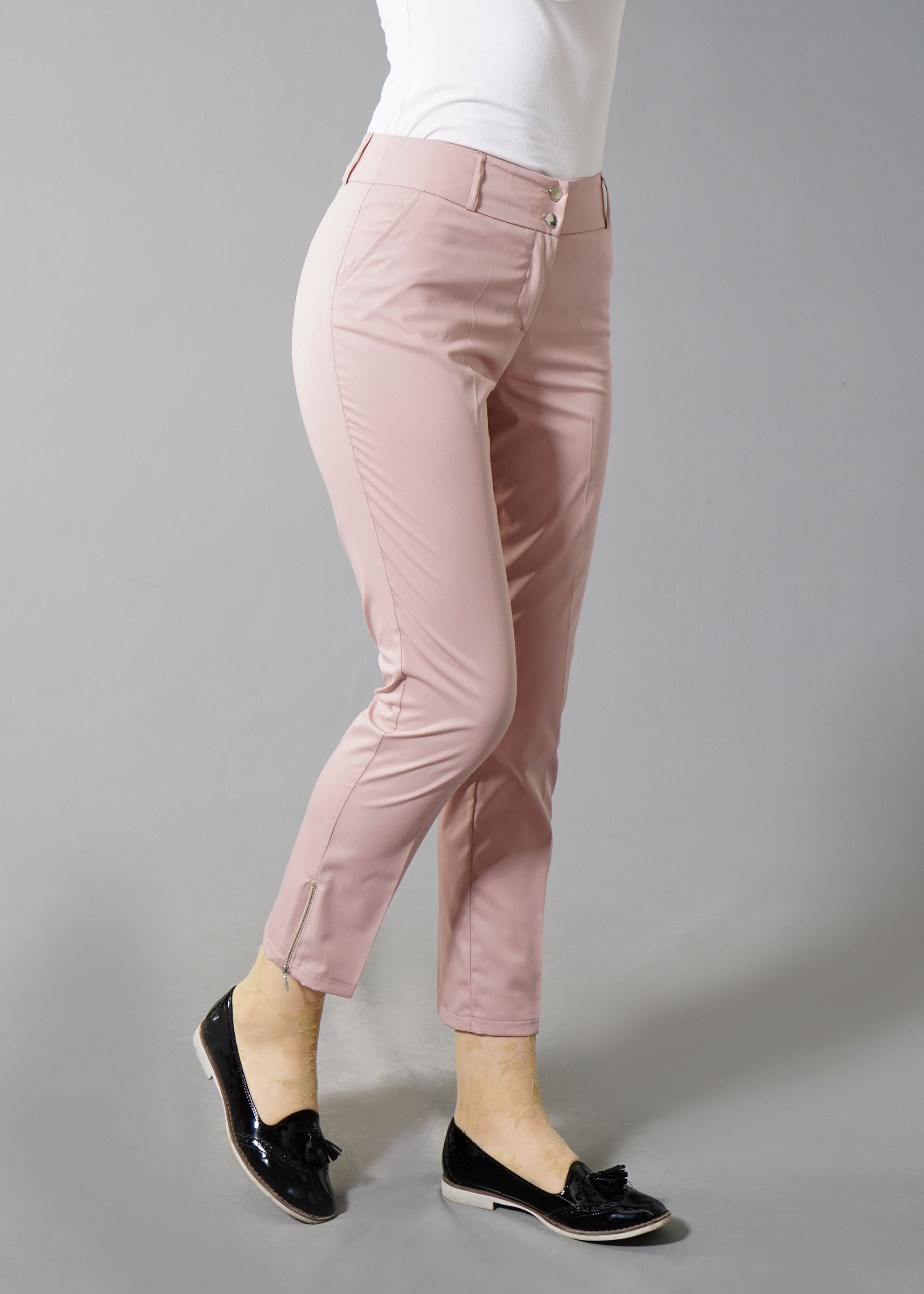 Tesettür giyim PUDRA FERMUAR DETAYLI PANTOLON 7990 