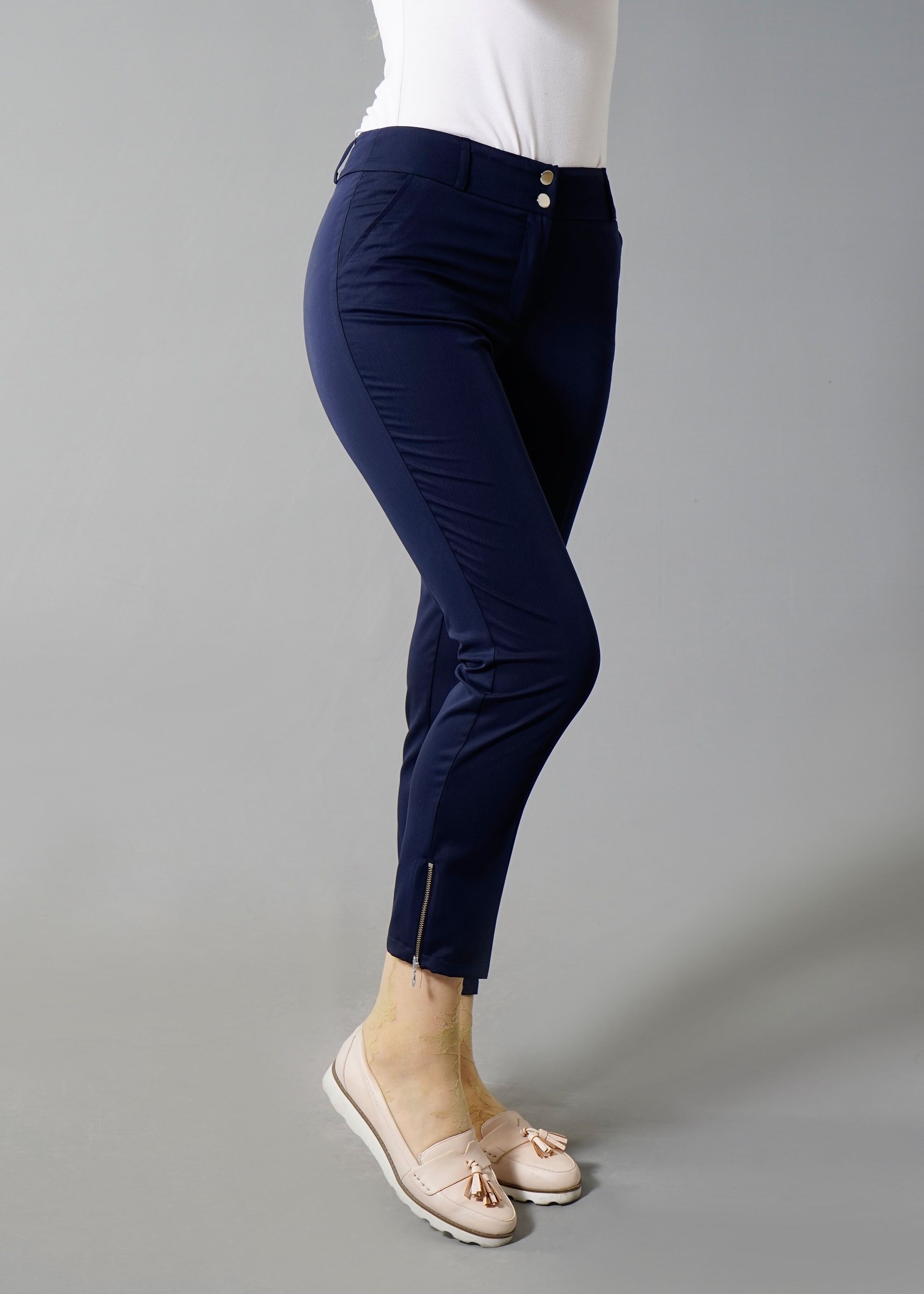 Tesettür giyim LACİVERT FERMUAR DETAYLI PANTOLON 7990 