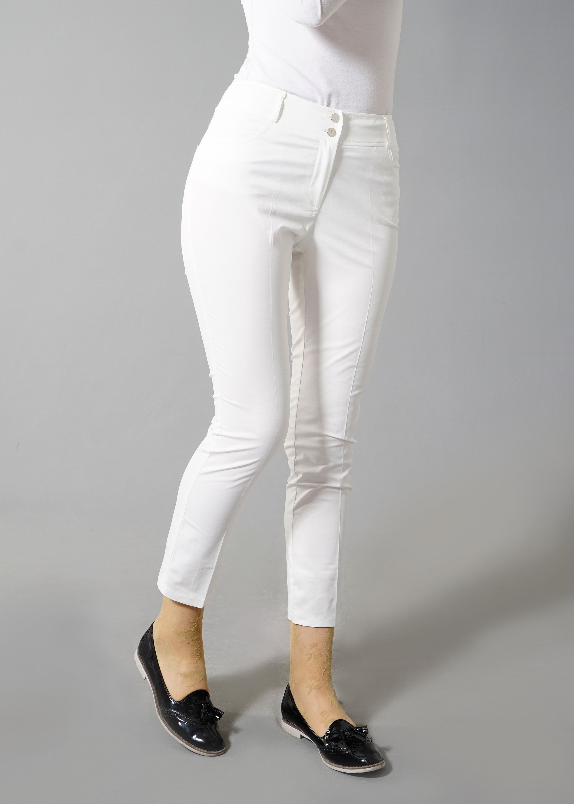 Tesettür giyim BEYAZ 7991 Sina Tesettür Pantolon 38/46 TEK40