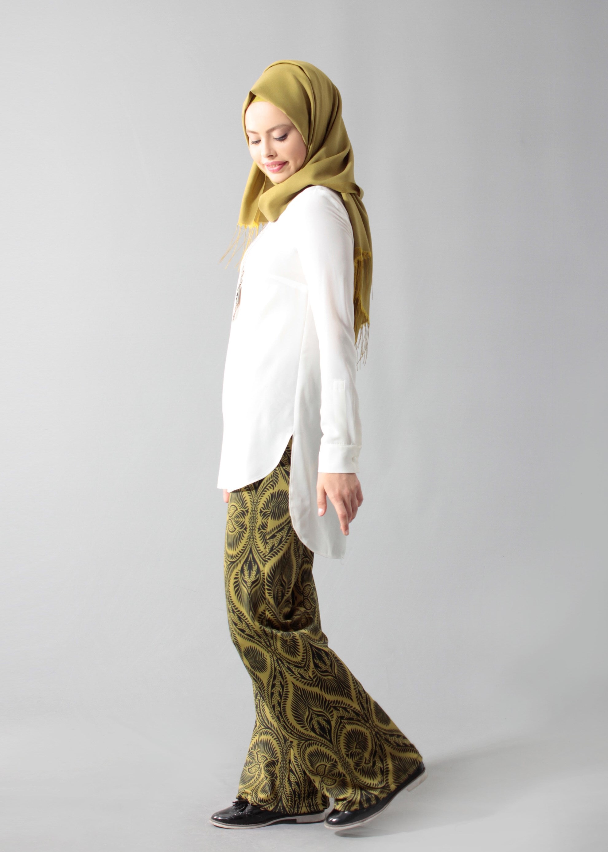 Tesettür giyim YEŞİL 7015-1 Dalgıç Tesettür 20132 Pantolon 38/46 TEK40