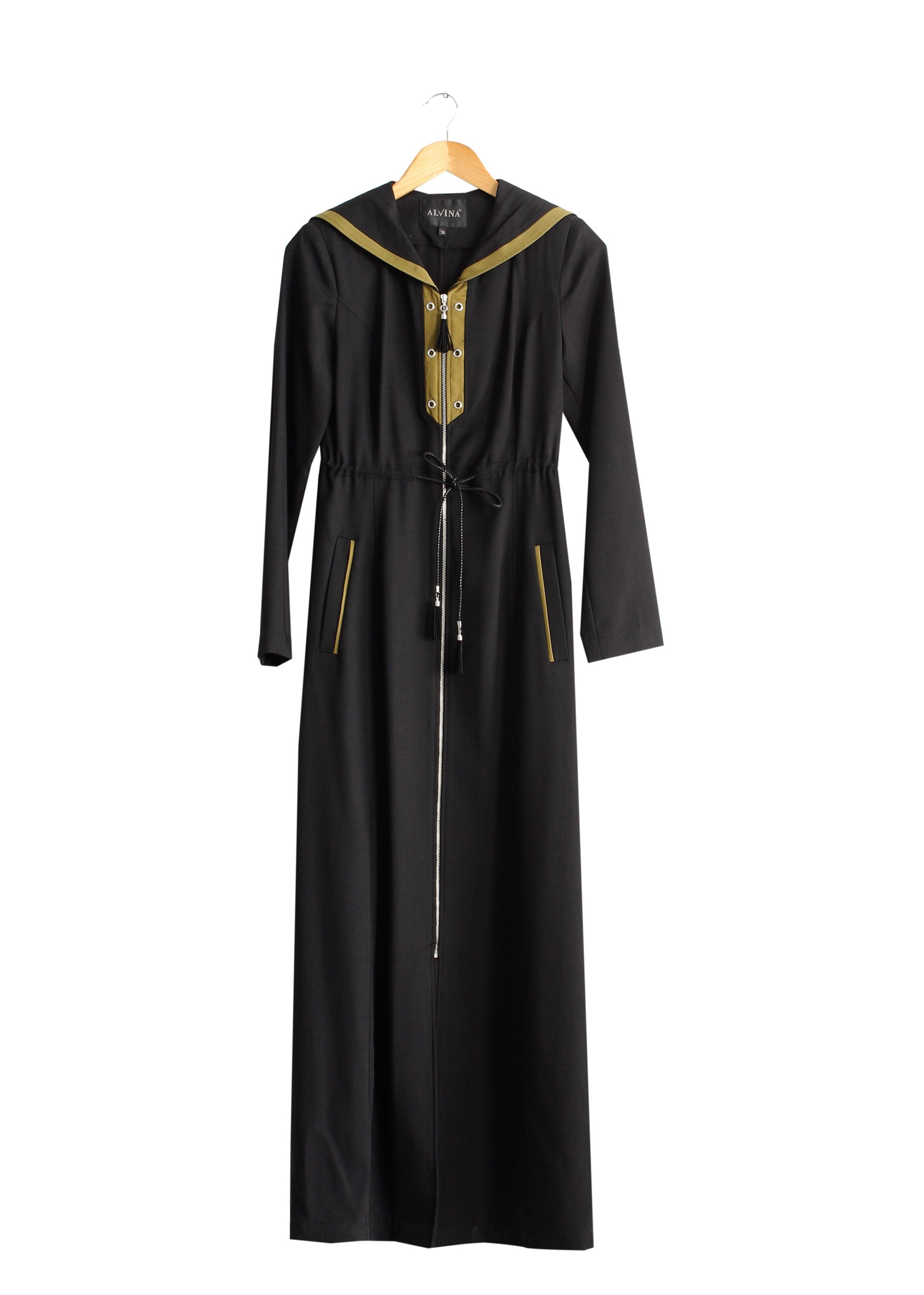 Tesettür giyim SİYAH 1701 Derin Tesettür Pardesü 38/48 TEK40