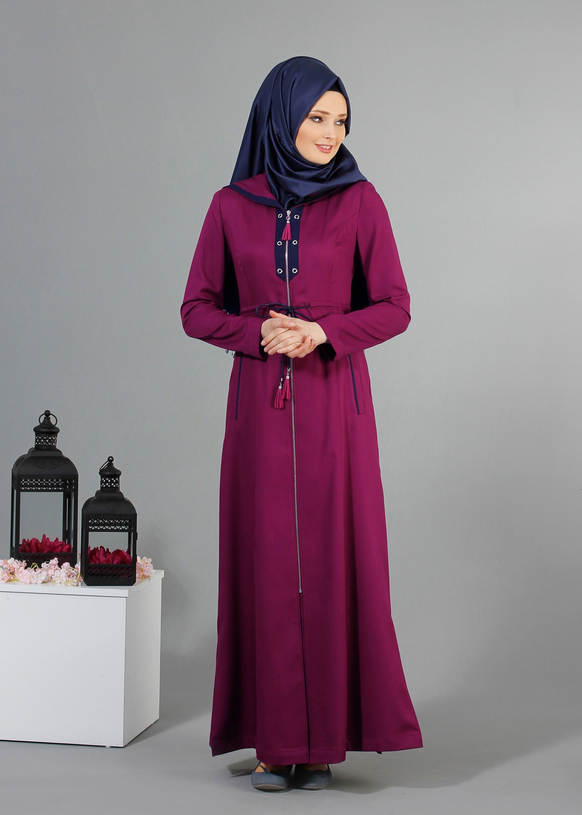 Tesettür giyim MOR 1701 Derin Tesettür Pardesü 38/48 TEK40