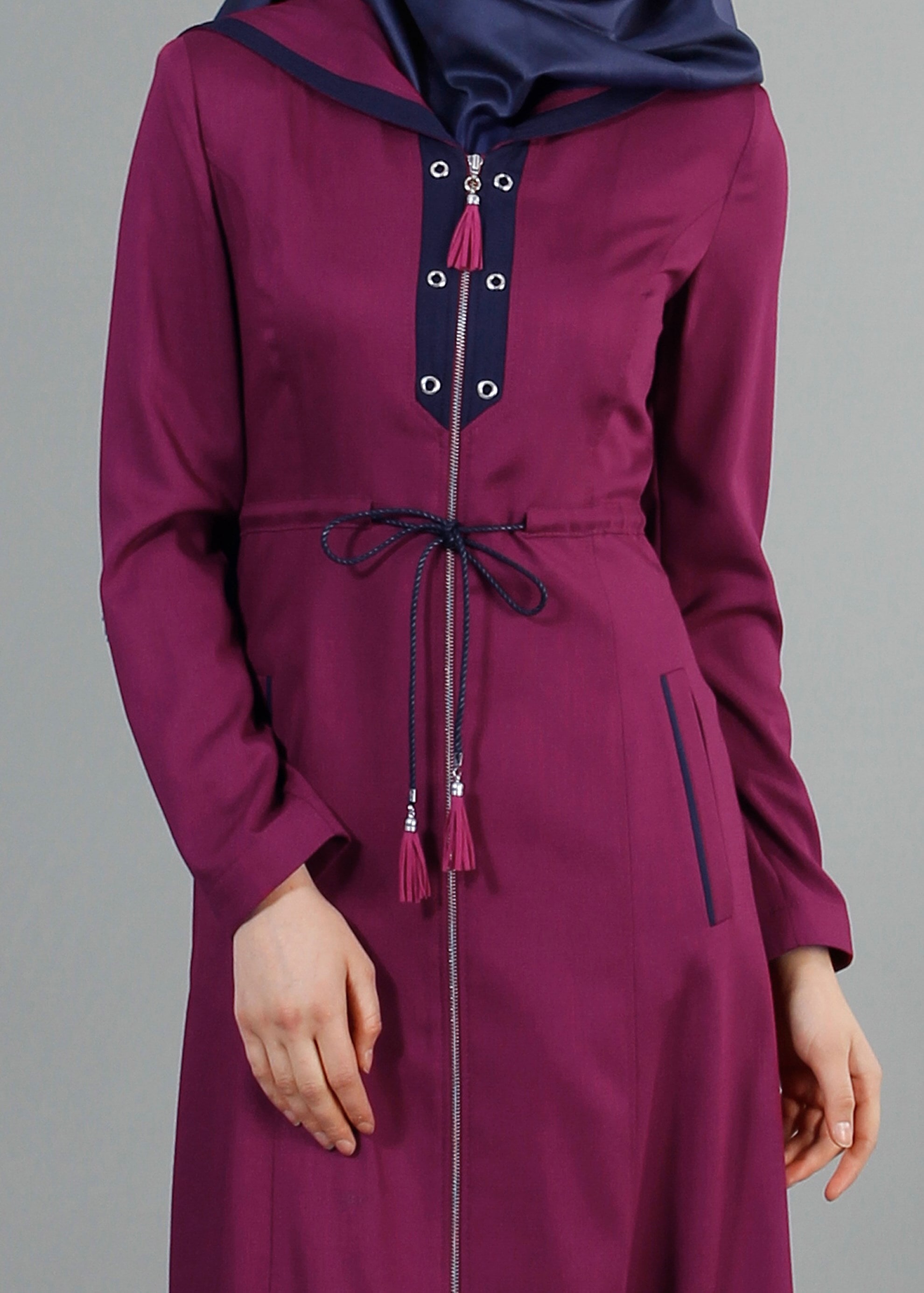 Tesettür giyim MOR 1701 Derin Tesettür Pardesü 38/48 TEK40