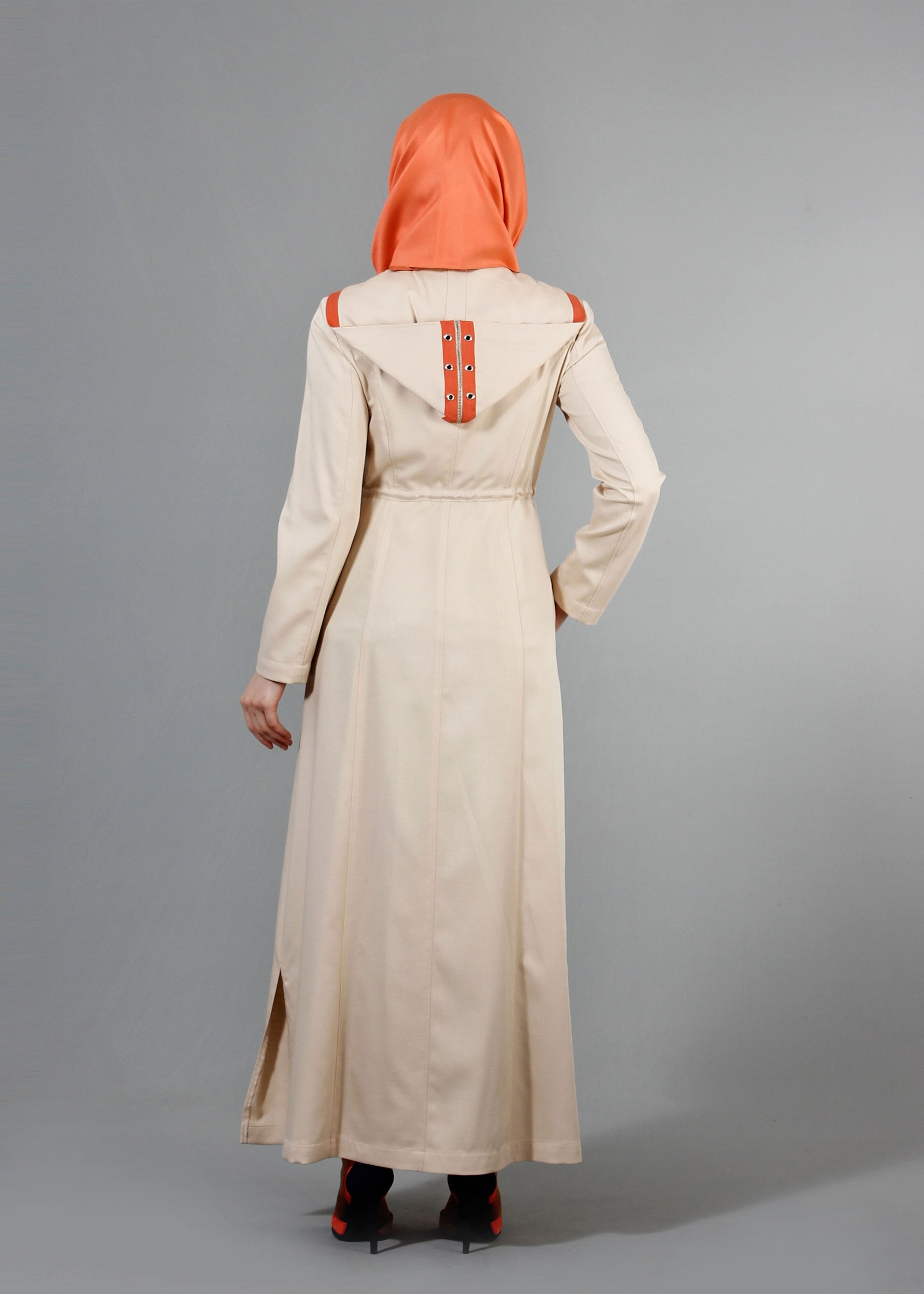 Tesettür giyim BEJ 1701 Derin Tesettür Pardesü 38/48 TEK40