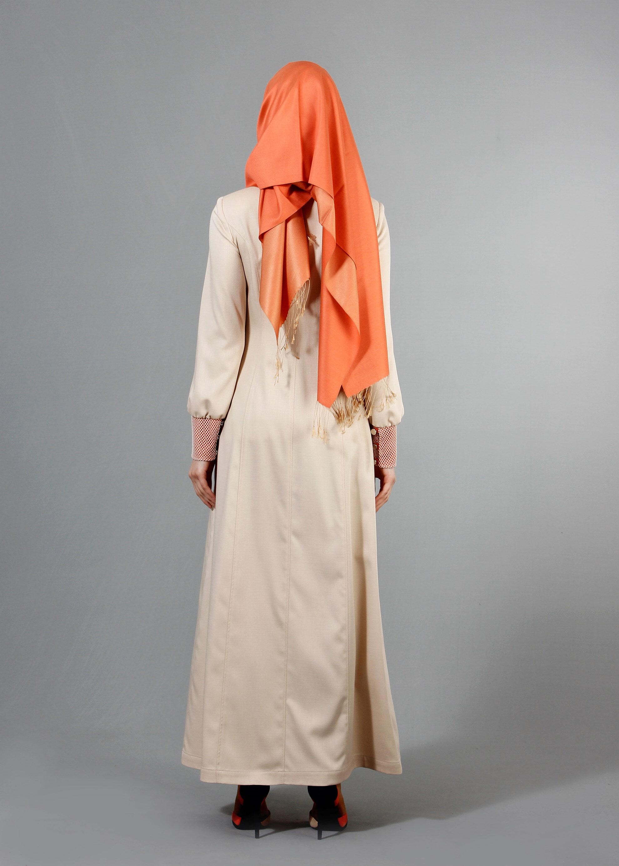 Tesettür giyim BEJ 1703 Derin Tesettür Pardesü 38/46 TEK40