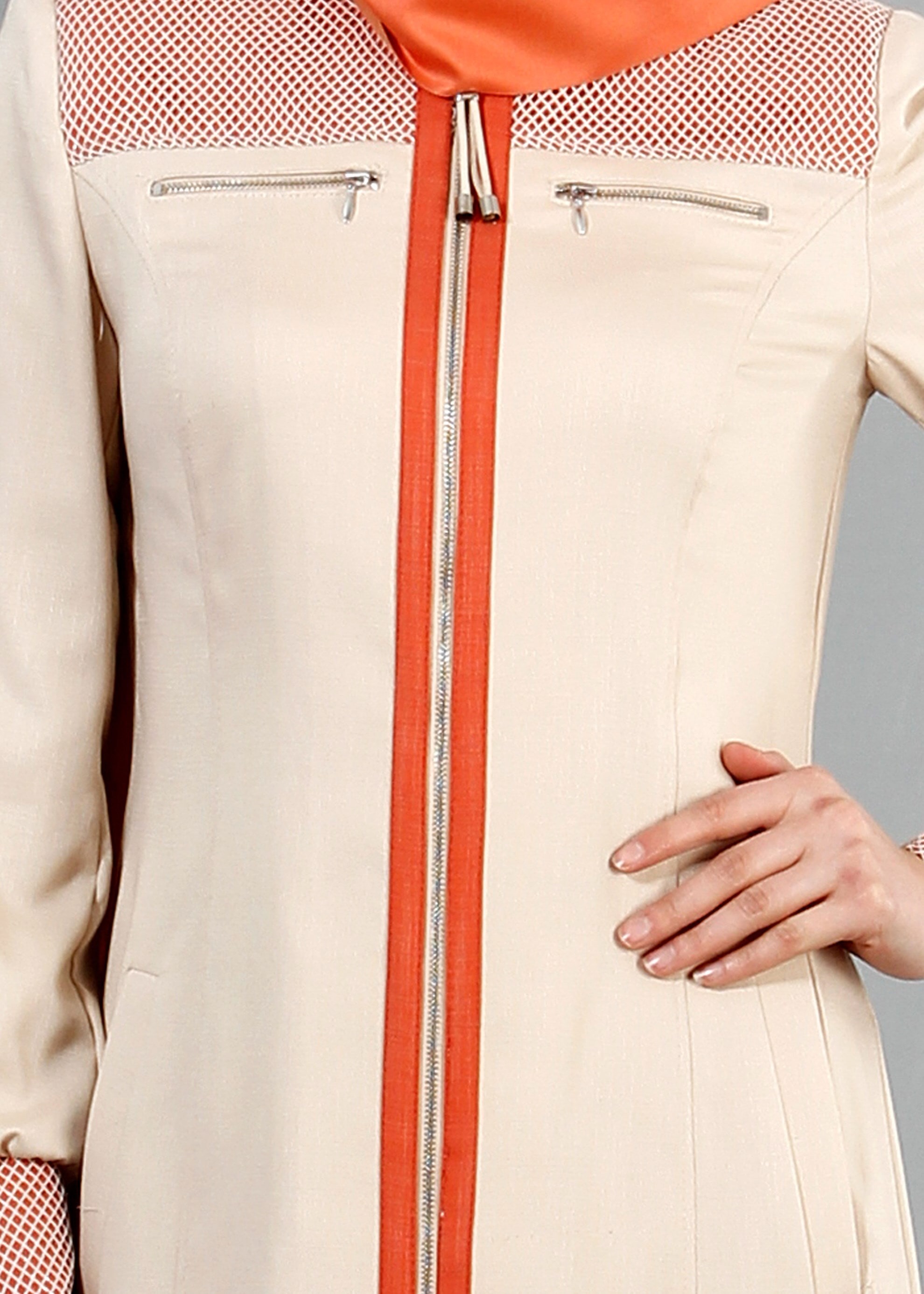 Tesettür giyim BEJ 1703 Derin Tesettür Pardesü 38/46 TEK40