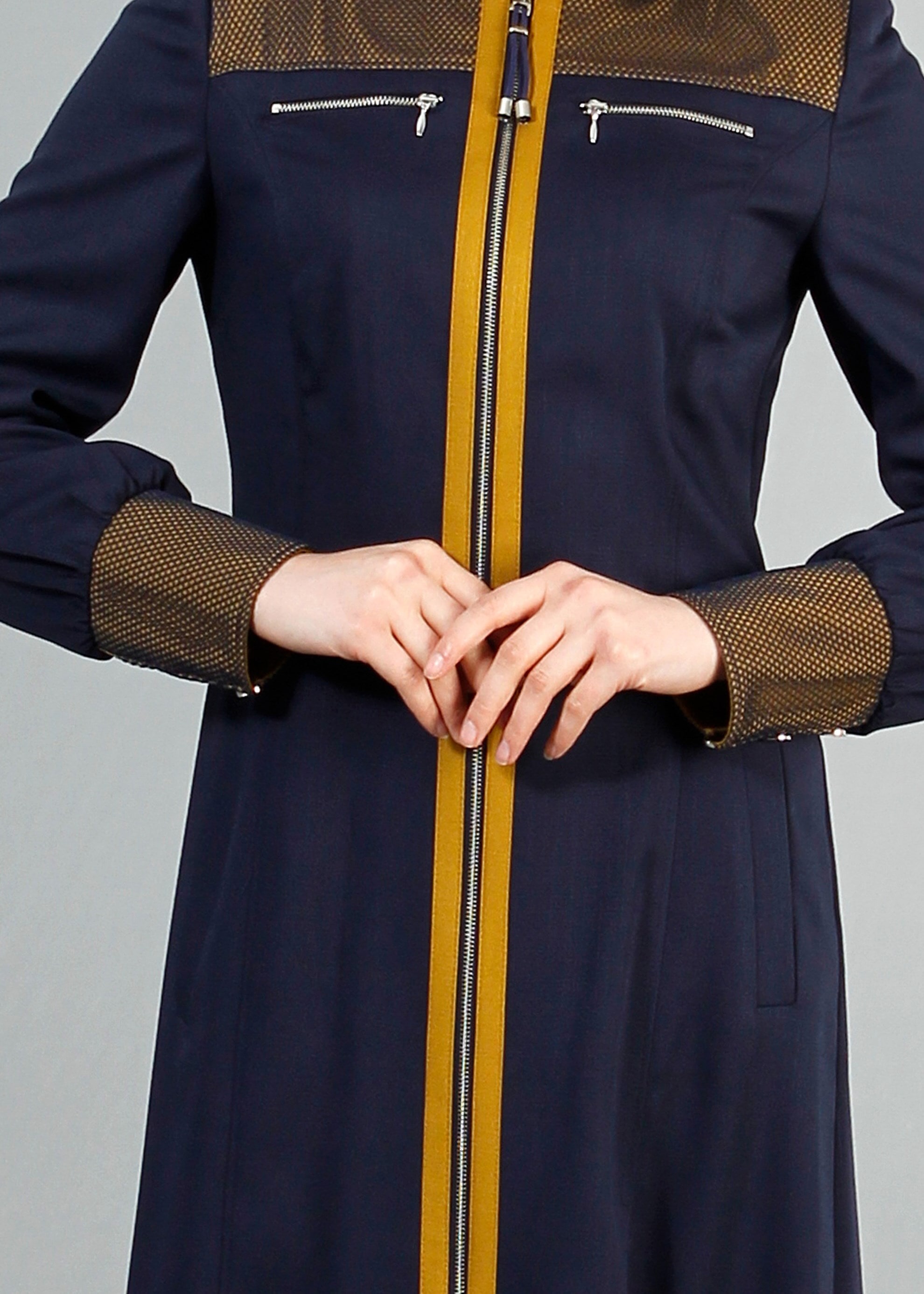 Tesettür giyim LACİVERT 1703 Derin Tesettür Pardesü 38/46 TEK40