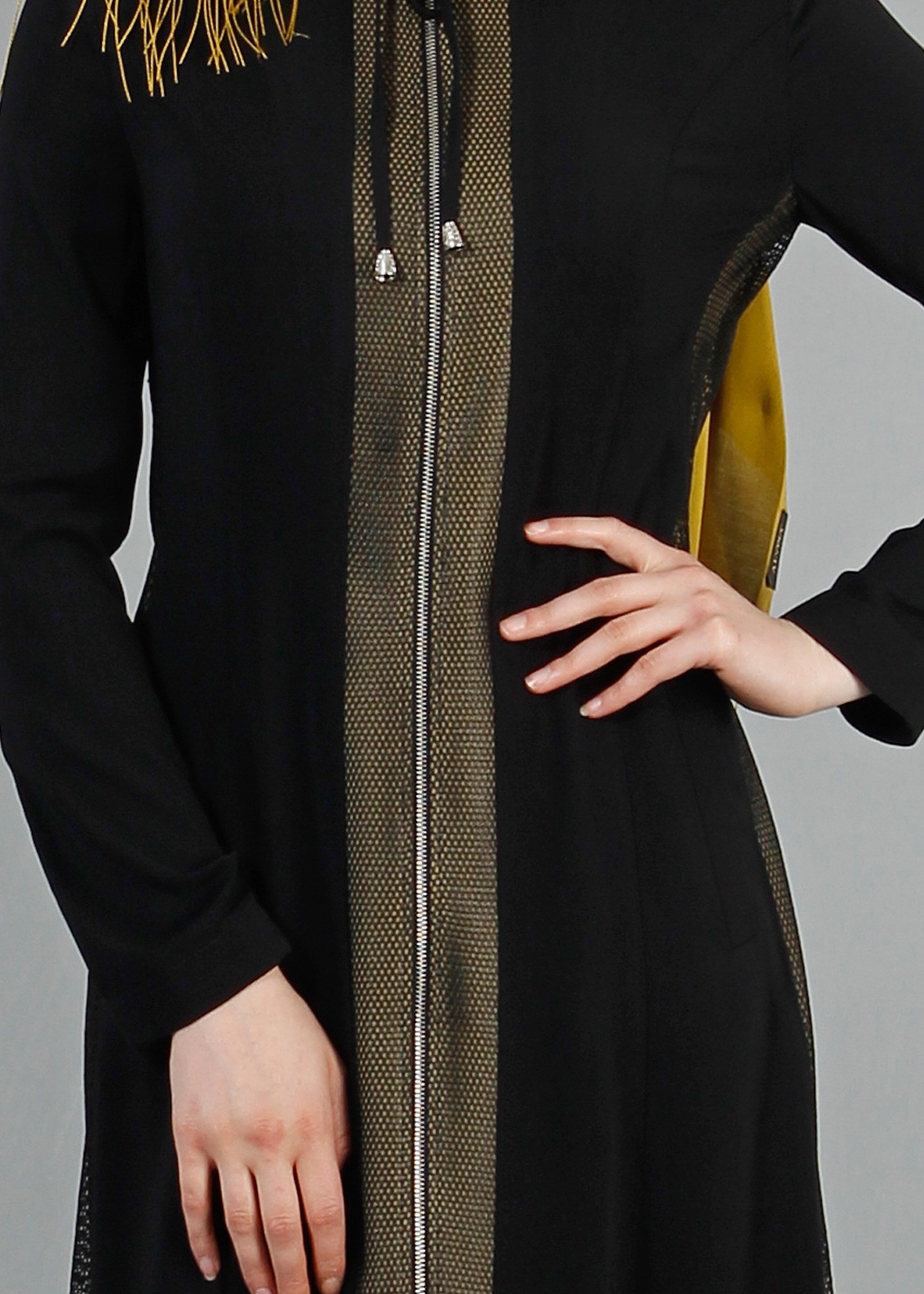 Tesettür giyim SİYAH 1705 Virona Tesettür Pardesü 38/46