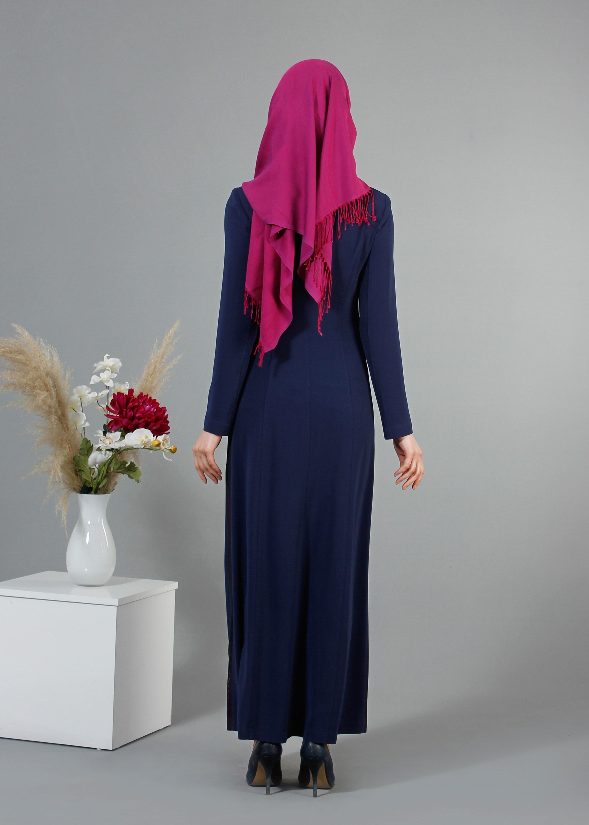 Tesettür giyim LACİVERT 1705 Virona Tesettür Pardesü 38/46