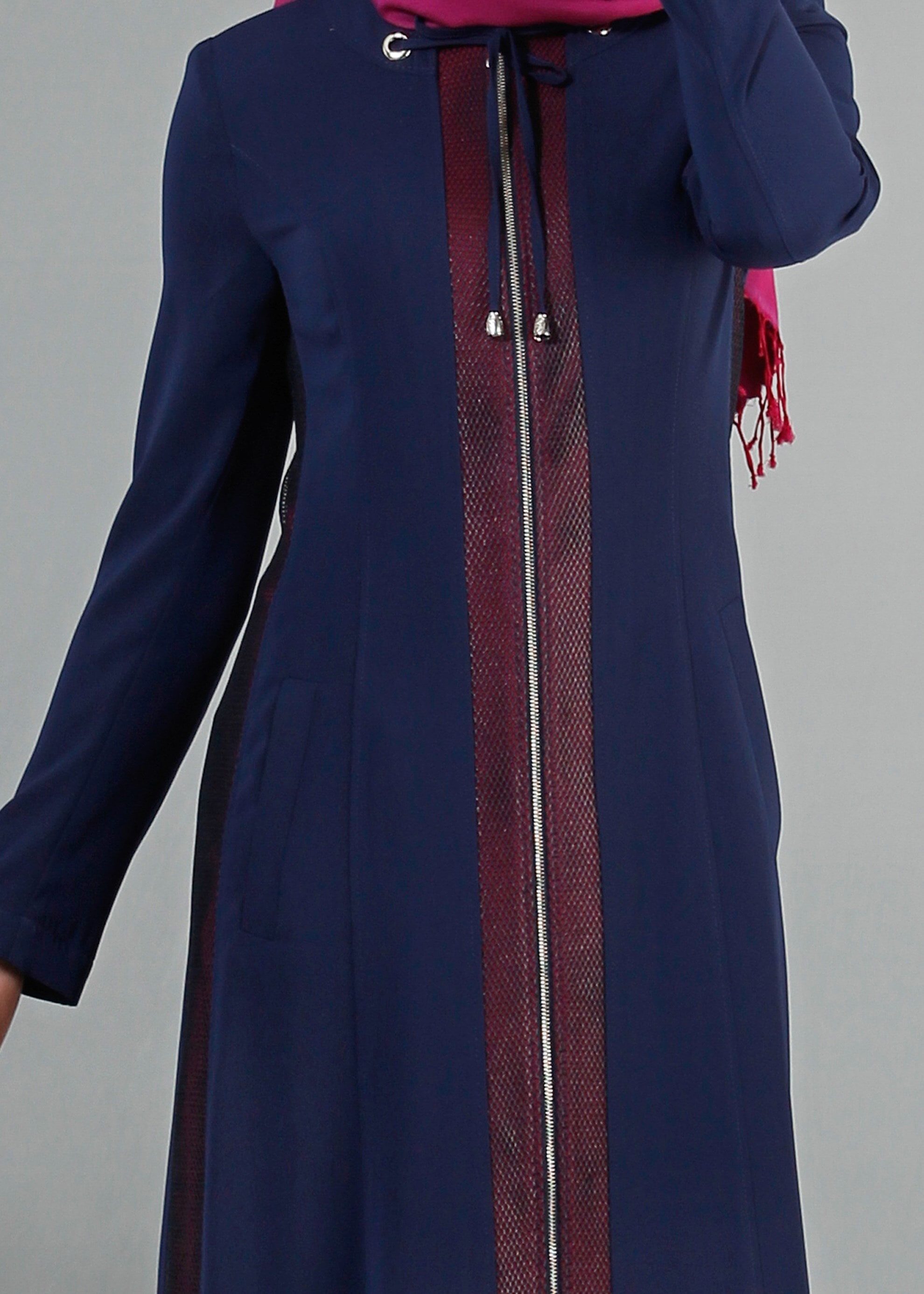 Tesettür giyim LACİVERT 1705 Virona Tesettür Pardesü 38/46