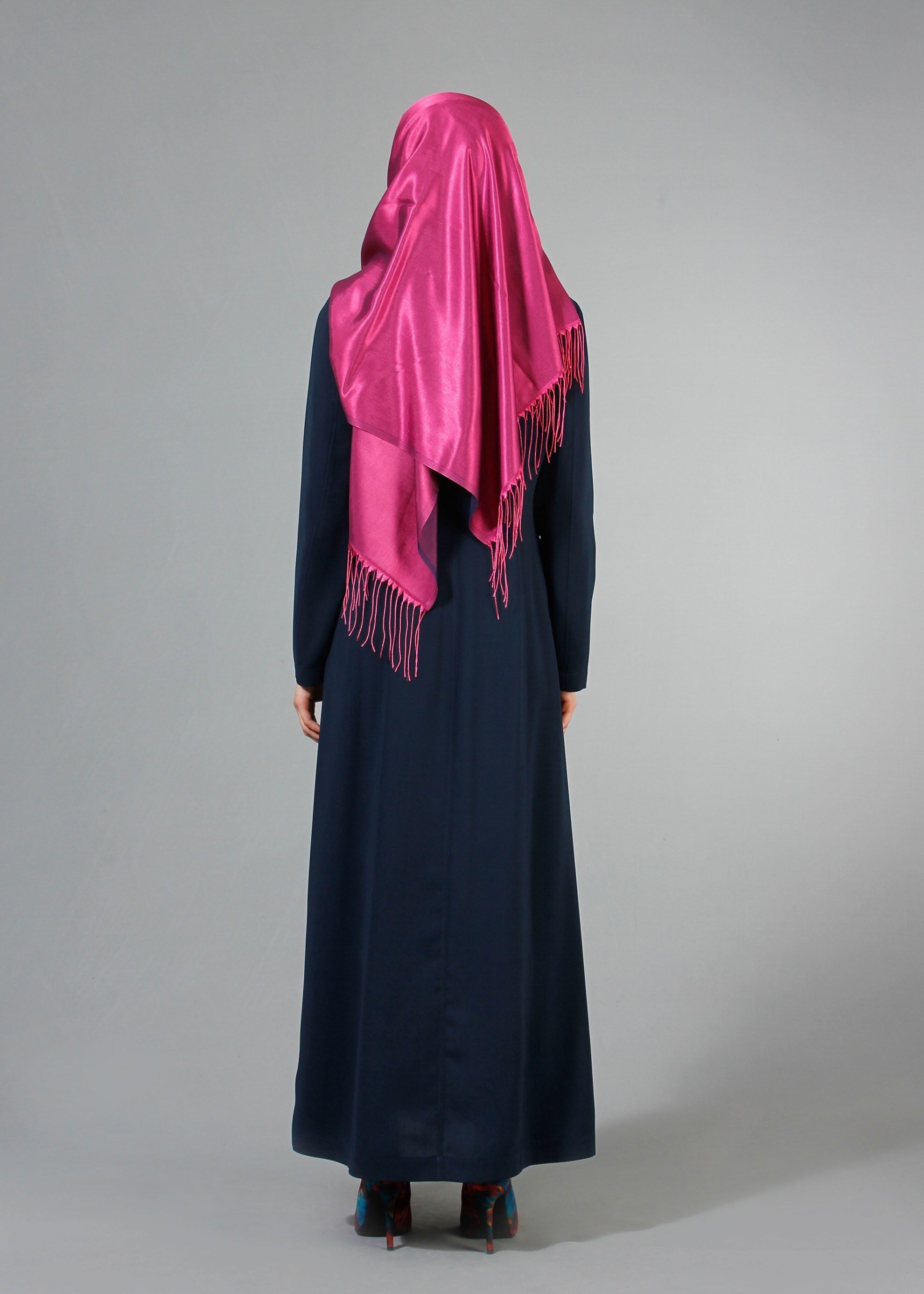 Tesettür giyim LACİVERT 1707 Sufle Tesettür Pardesü 40/48 TEK38