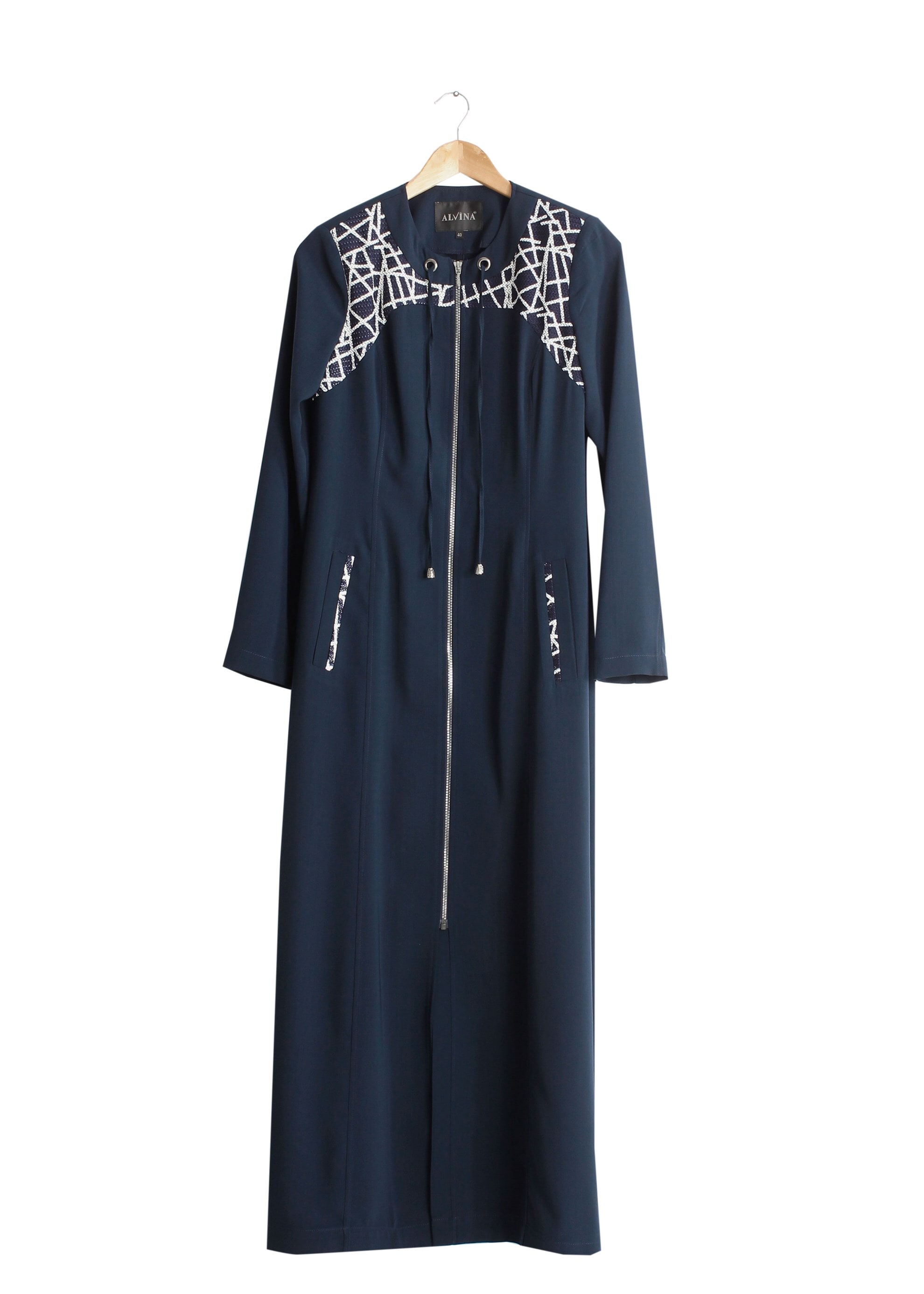 Tesettür giyim LACİVERT 1707 Sufle Tesettür Pardesü 40/48 TEK38