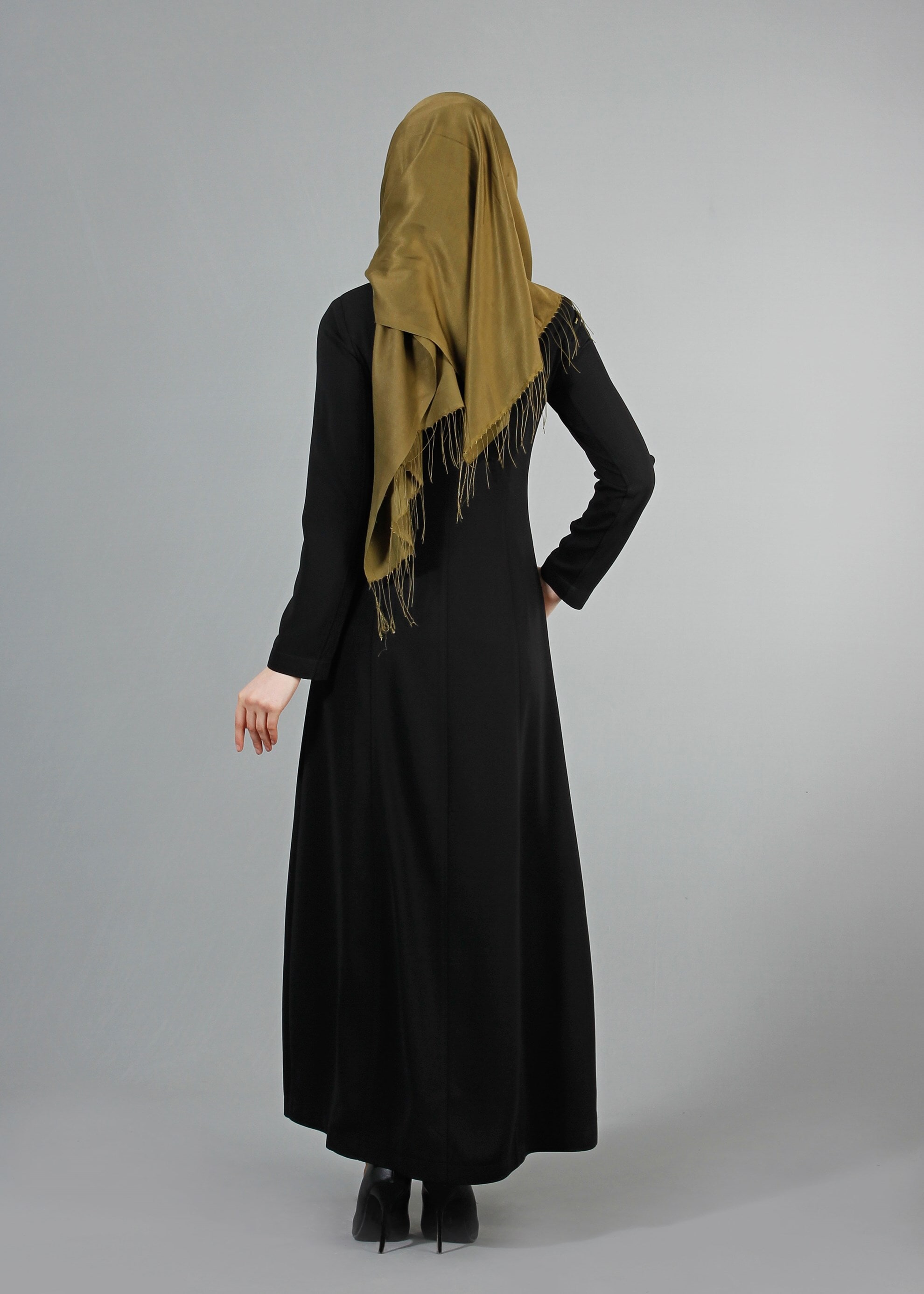 Tesettür giyim SİYAH 1708 Farah Tesettür Pardesü 38/48 TEK40