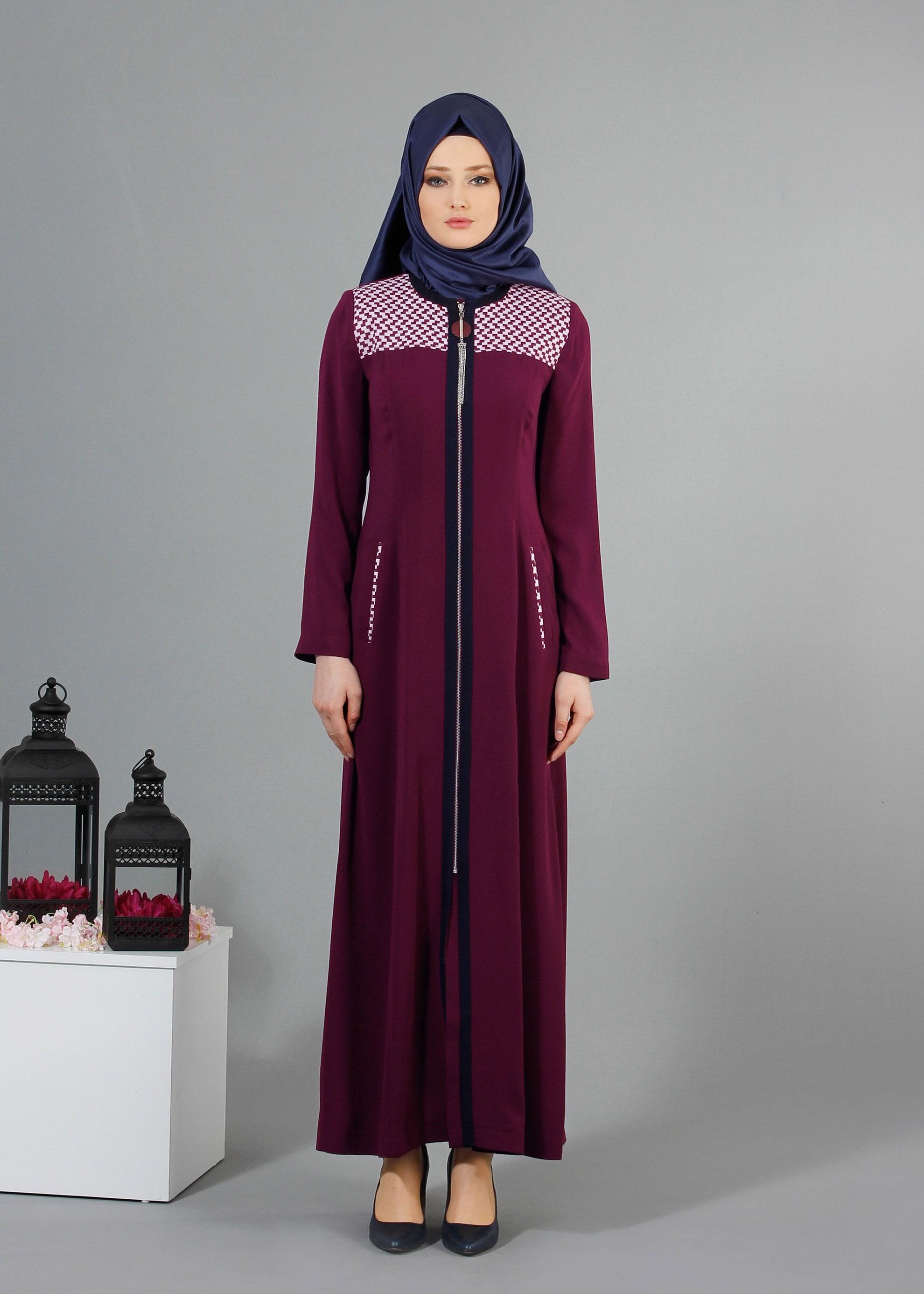 Tesettür giyim MOR 1708 Farah Tesettür Pardesü 38/48 TEK40