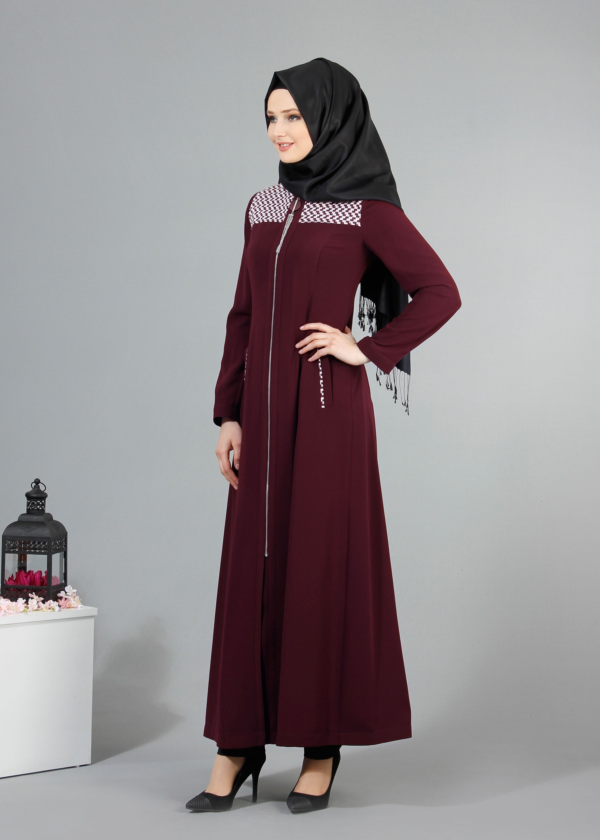 Tesettür giyim MÜRDÜM 1708 Farah Tesettür Pardesü 38/48 TEK40