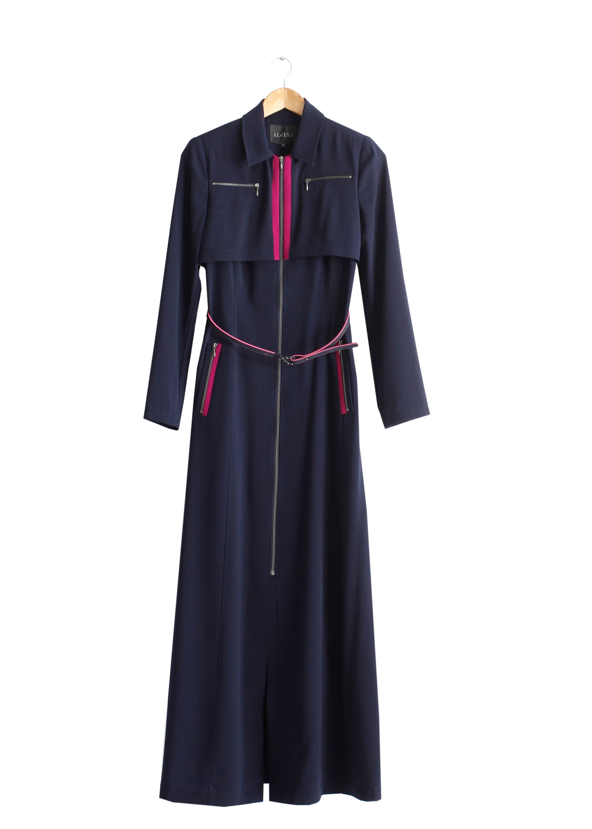 Tesettür giyim LACİVERT 1711 Sufle Tesettür Pardesü 38/44 TEK38