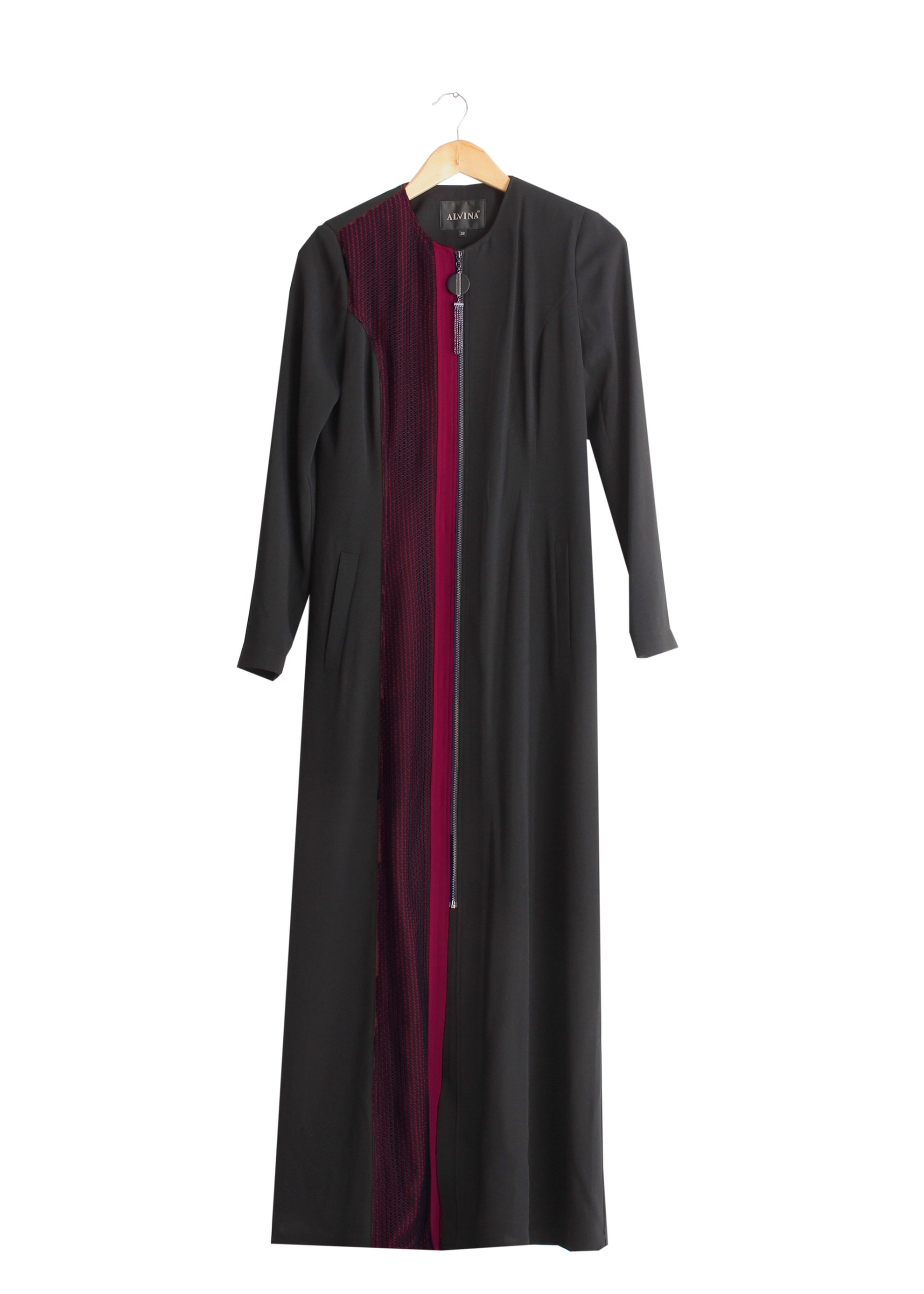 Tesettür giyim SİYAH 1714 Picasso Tesettür Pardesü 38/44