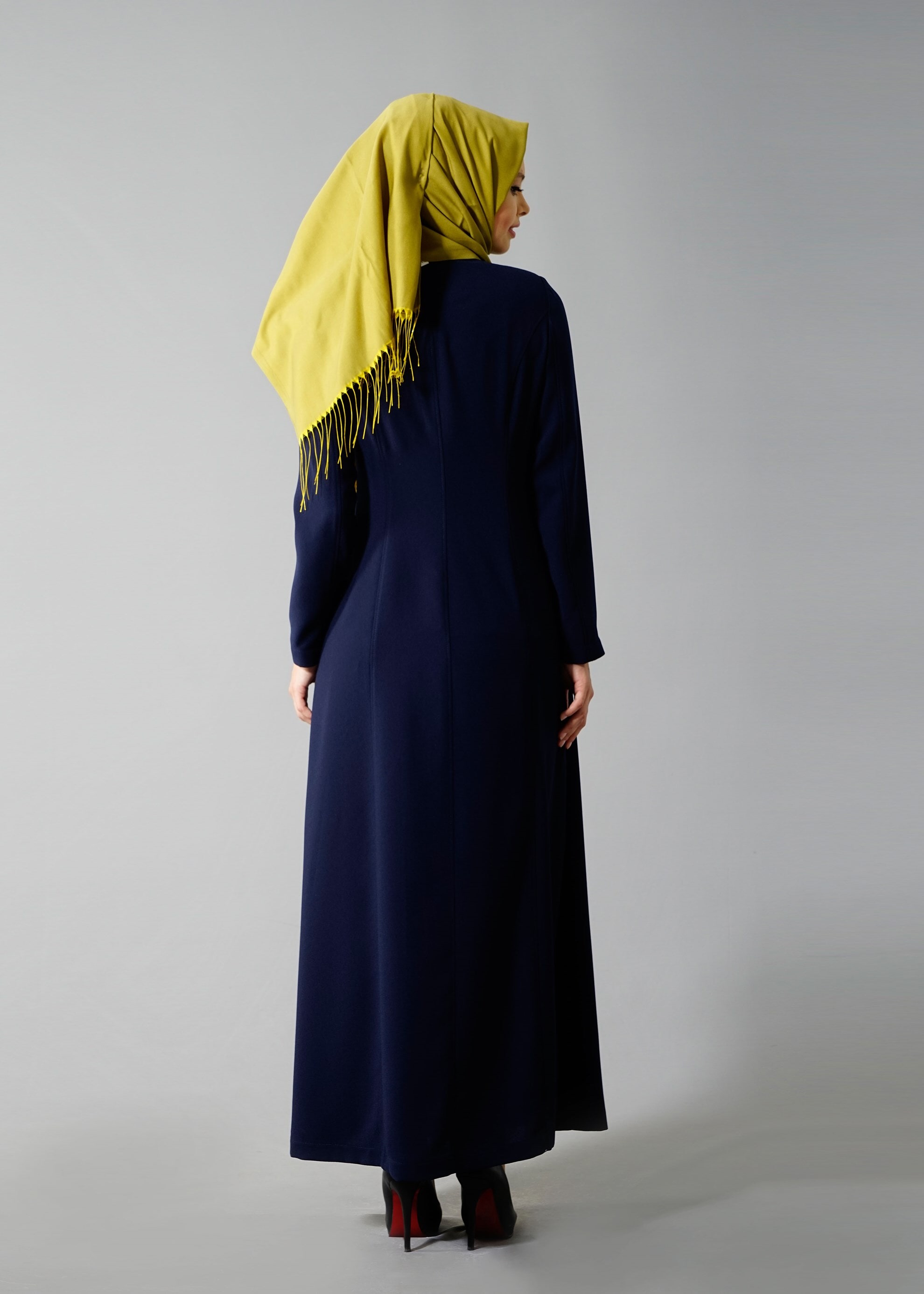 Tesettür giyim LACİVERT 1714 Picasso Tesettür Pardesü 38/44