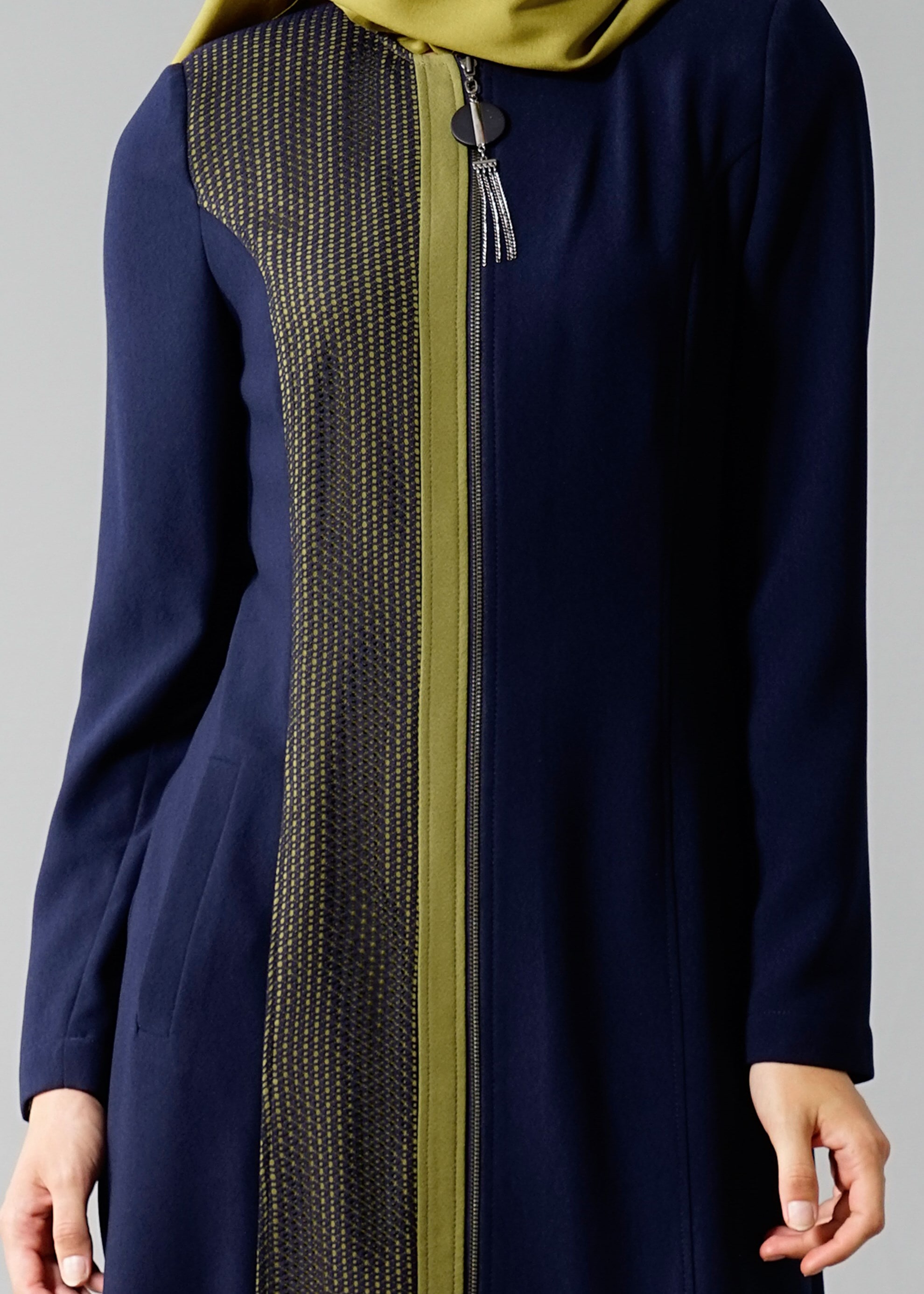 Tesettür giyim LACİVERT 1714 Picasso Tesettür Pardesü 38/44