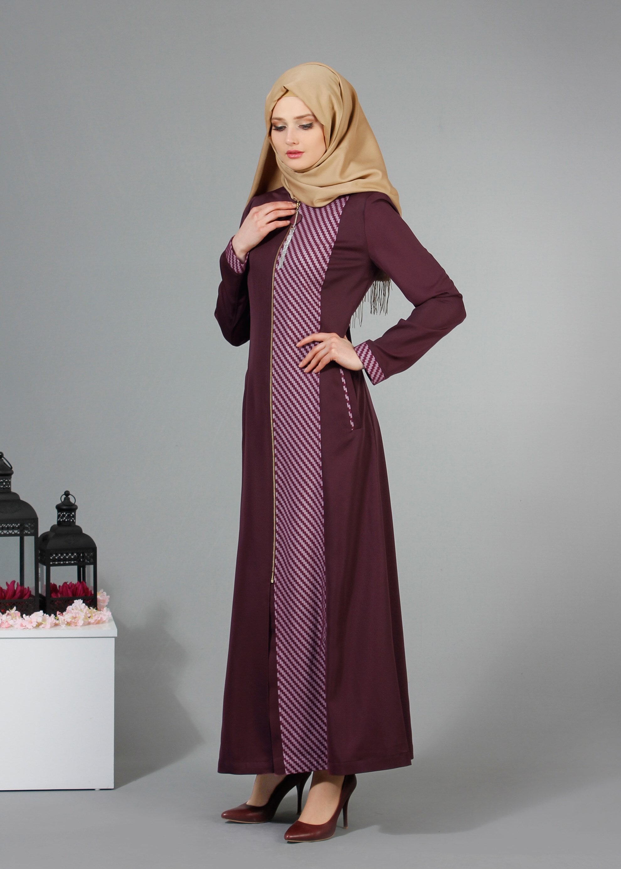 Tesettür giyim MOR 1716 Elite Tesettür Pardesü 40/48 TEK38