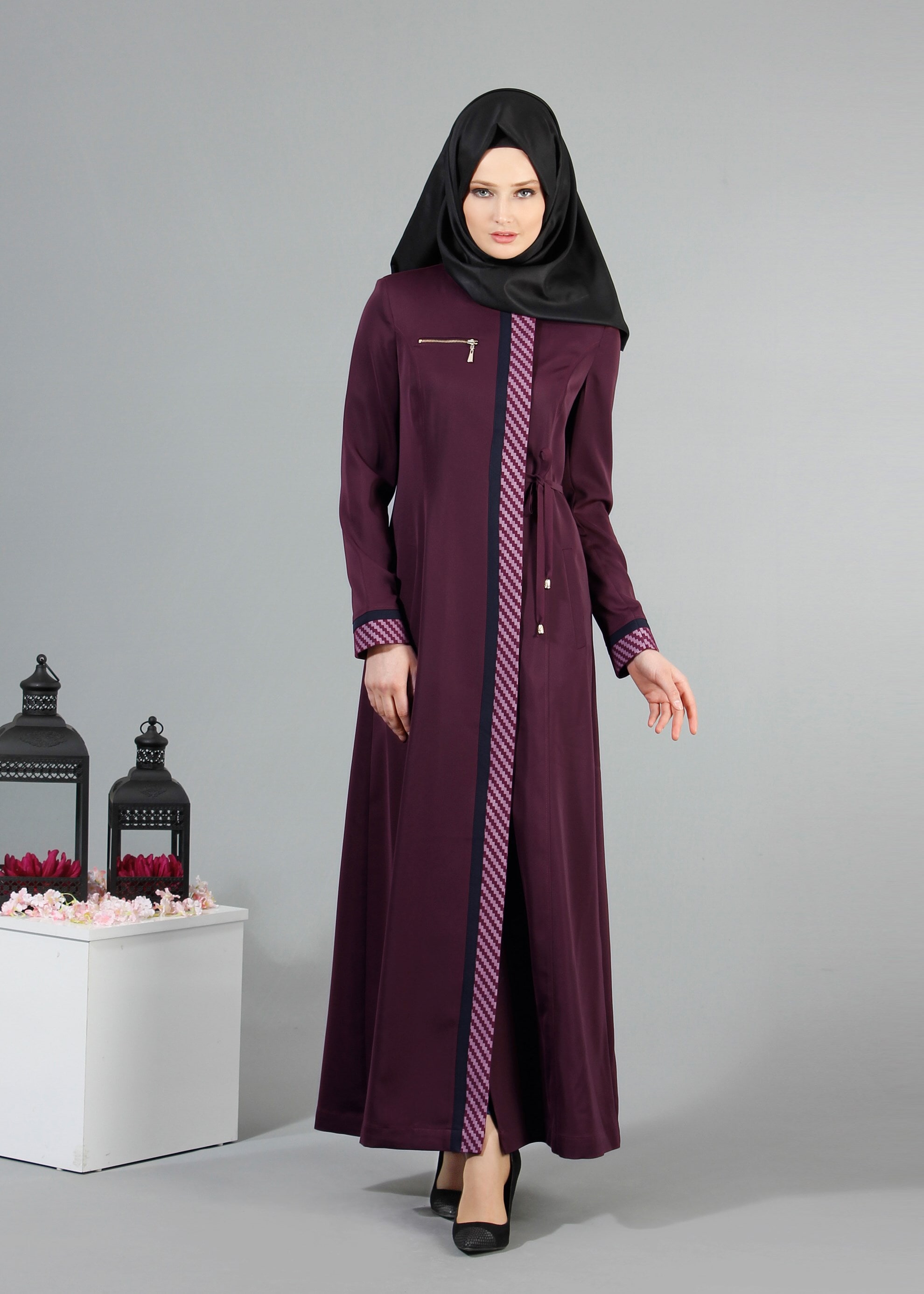 Tesettür giyim MOR 1718 Elite Tesettür Pardesü 38/46 TEK40