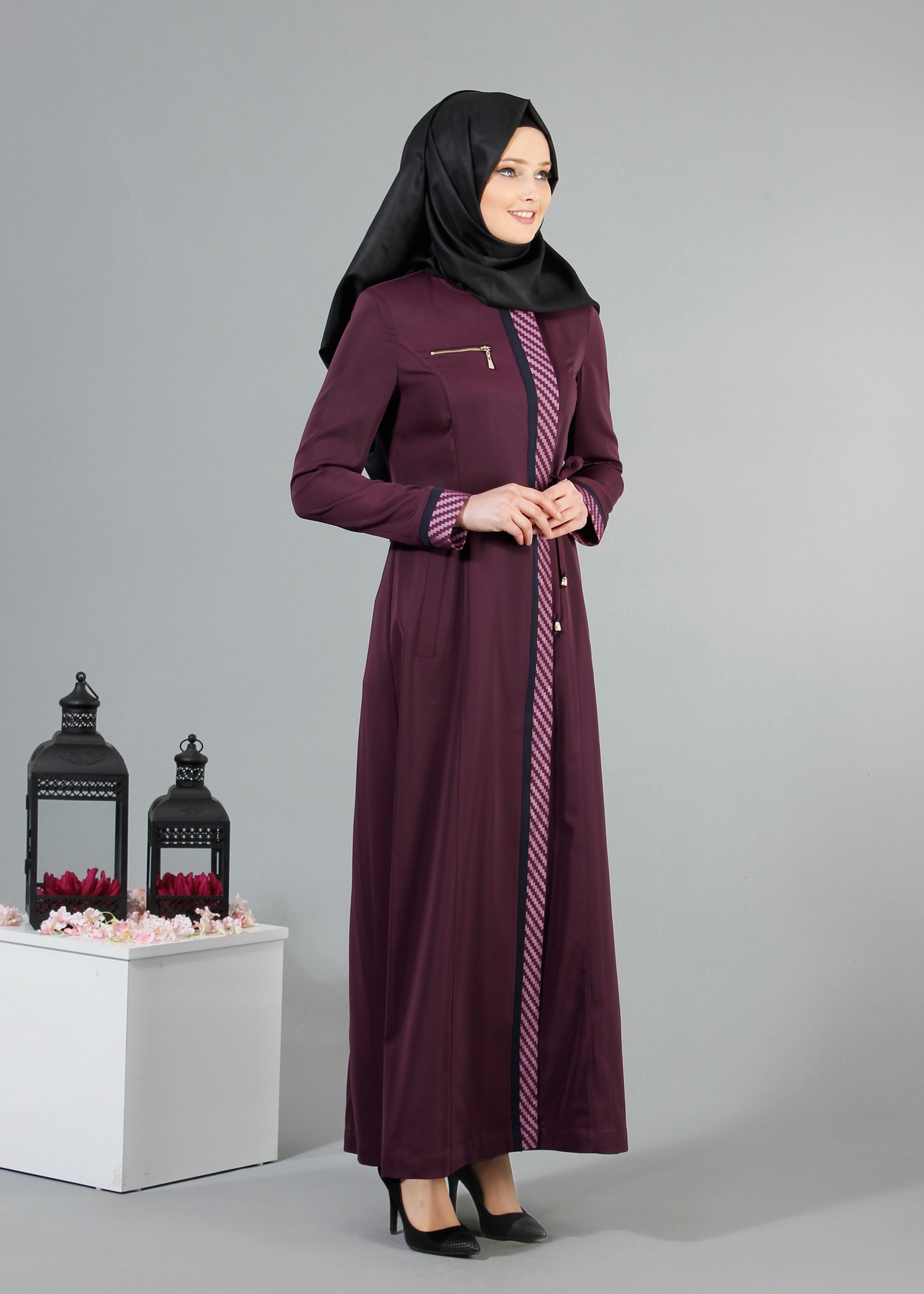 Tesettür giyim MOR 1718 Elite Tesettür Pardesü 38/46 TEK40