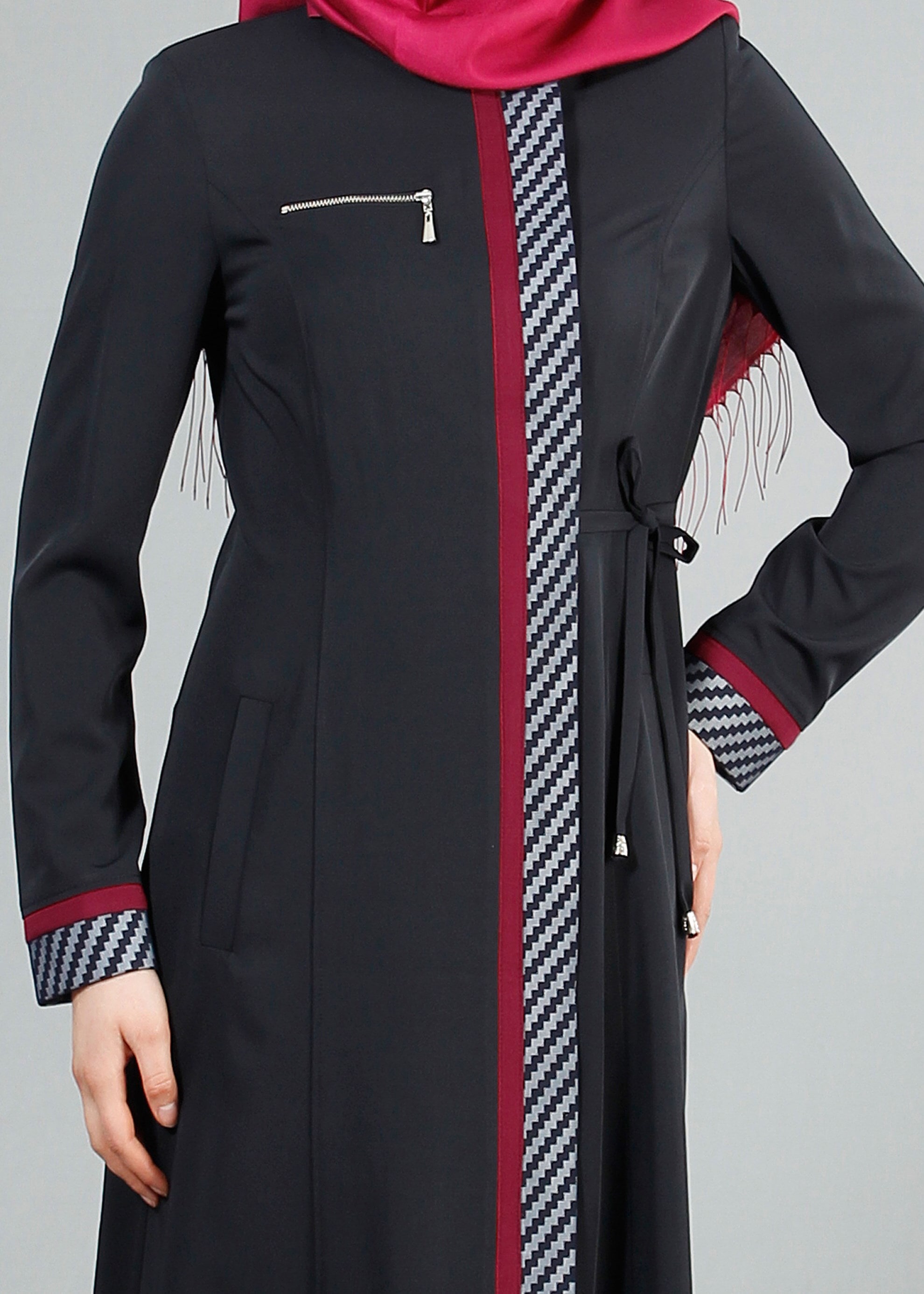 Tesettür giyim LACİVERT 1718 Elite Tesettür Pardesü 38/46 TEK40